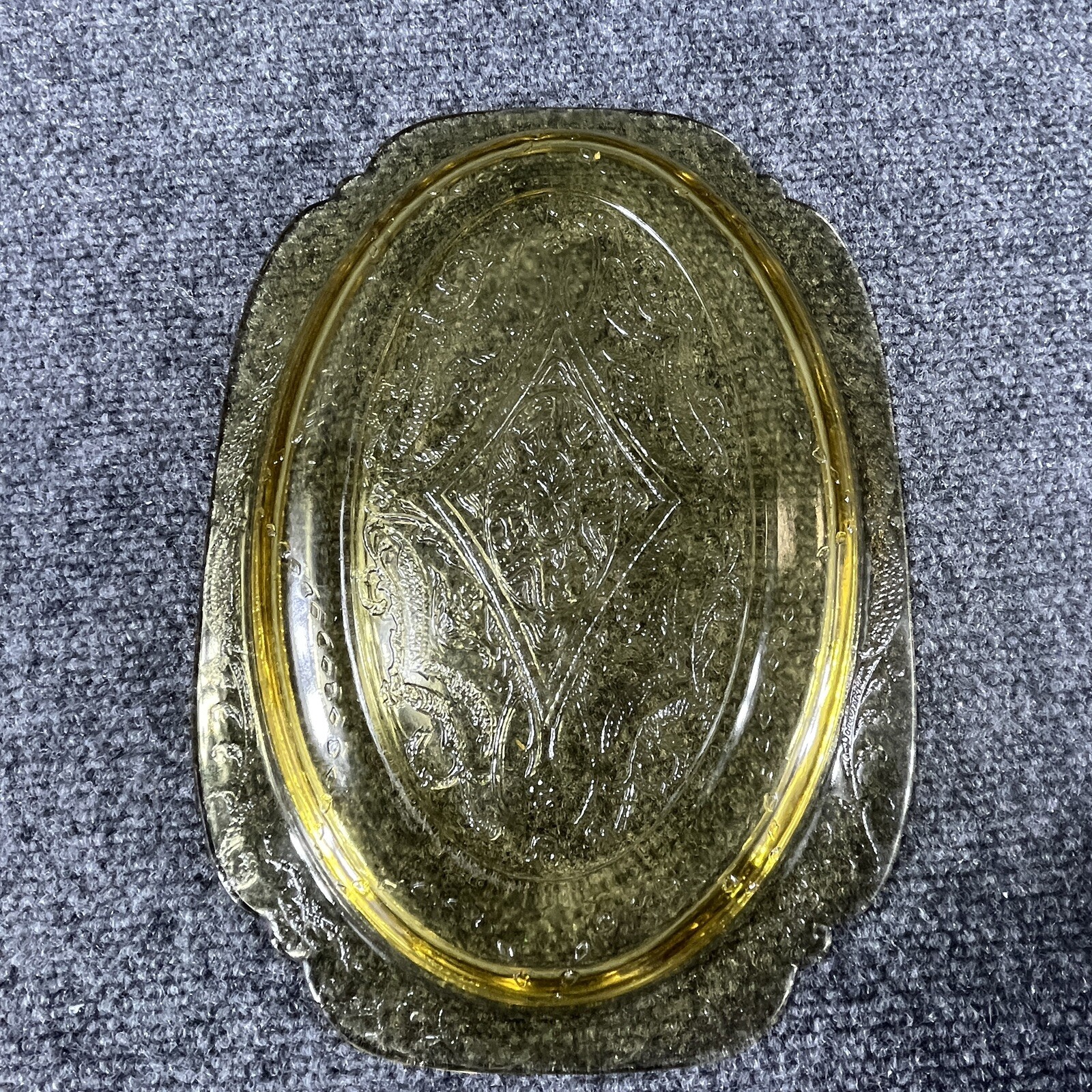 Depression Yellow Glass Platter Tray Plate Serving Dishes Round Oval Vintage Lot