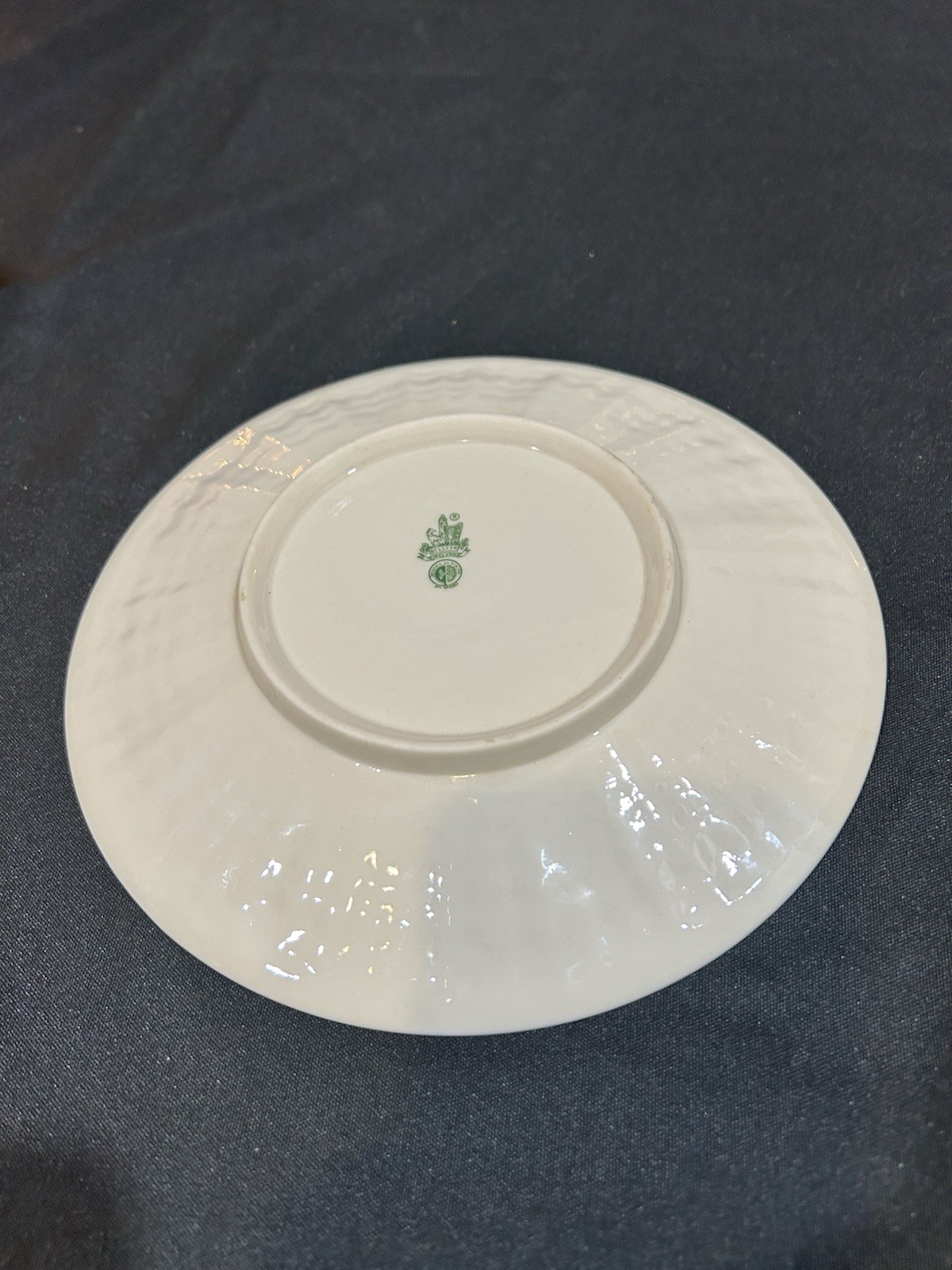 Belleek Ireland Neptune Yellow Luncheon Plate 7 3/4” 6th Mark 1965-1980