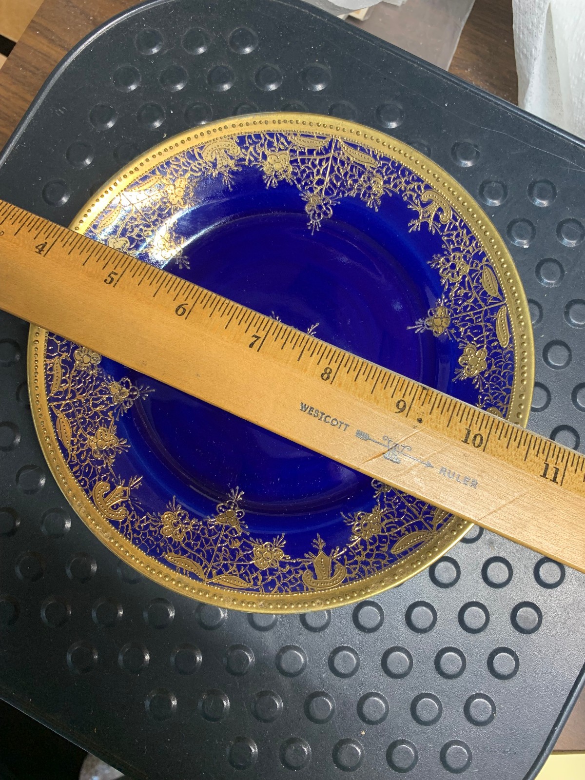NIPPON COBALT BLUE & GOLD GILT BREAD DESSERT PLATE 6 1/2″ DIAMETER EXC. COND.