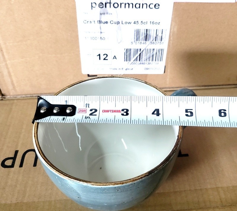Steelite Craft, England: NEW Blue 16 oz Coffee Cup Cereal Bowl 4 dozen available