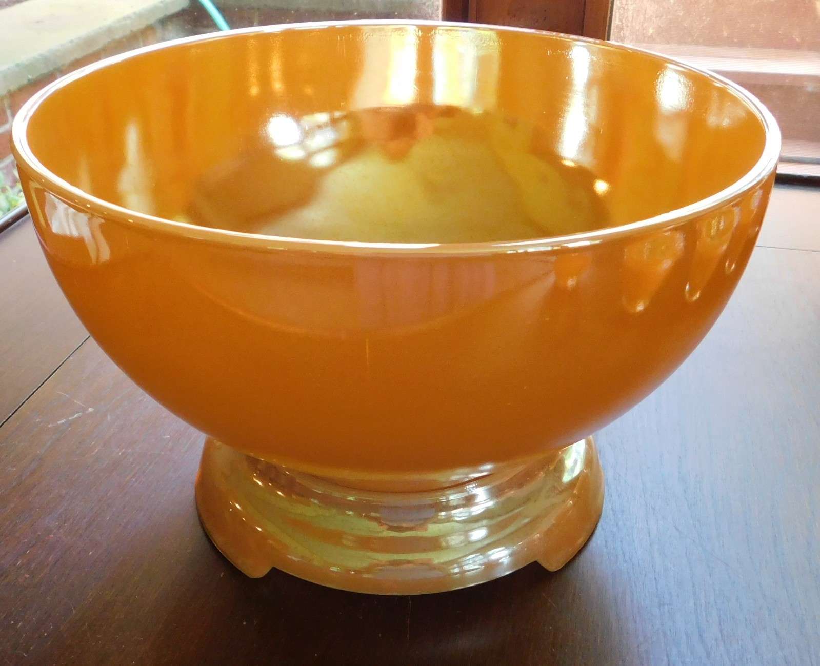 Anchor Hocking Luster Peach Punch Bowl set