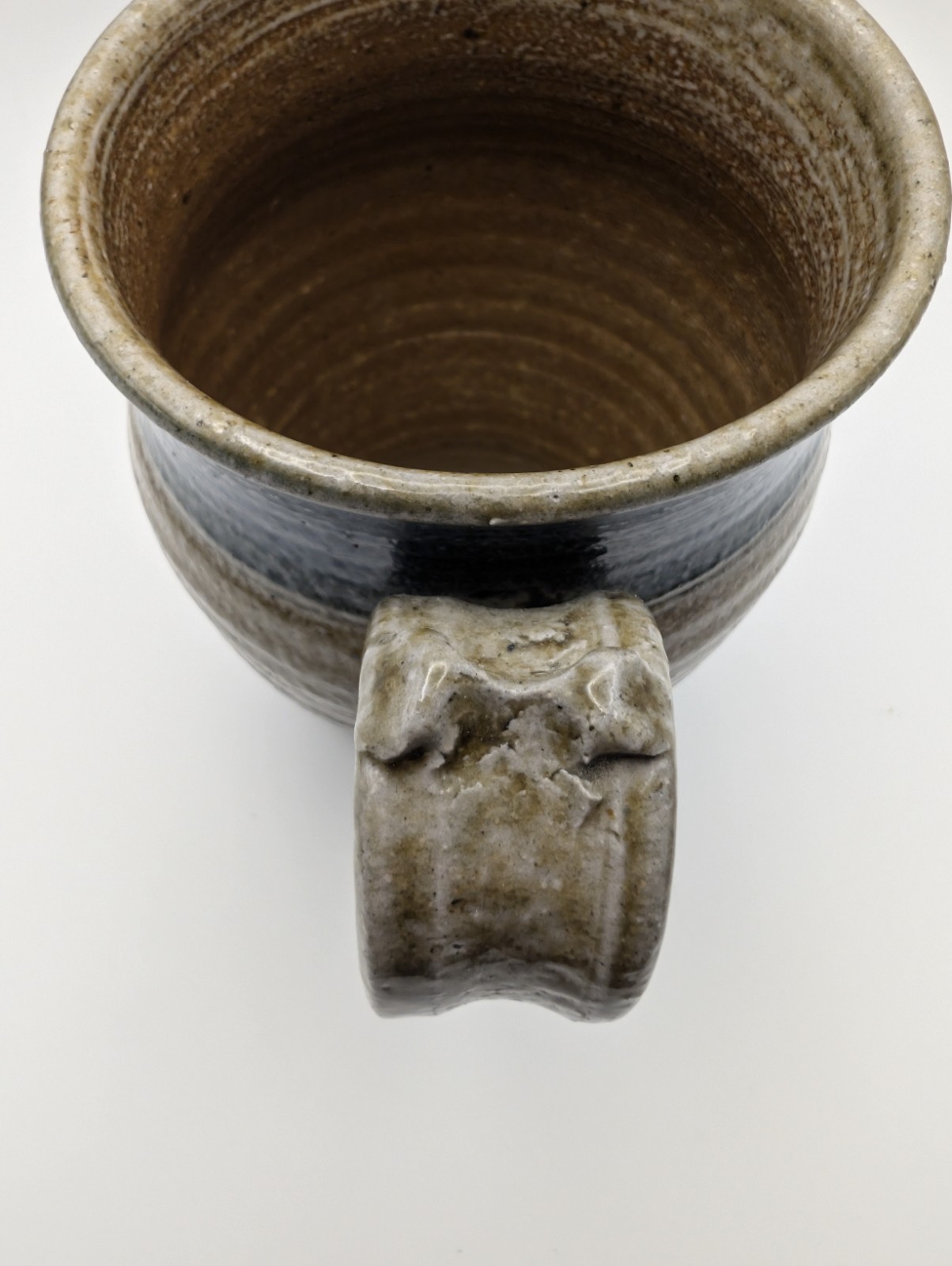 Stoneware Pottery Ceramic Mug Coffee Cup Blue & Brown & Gray