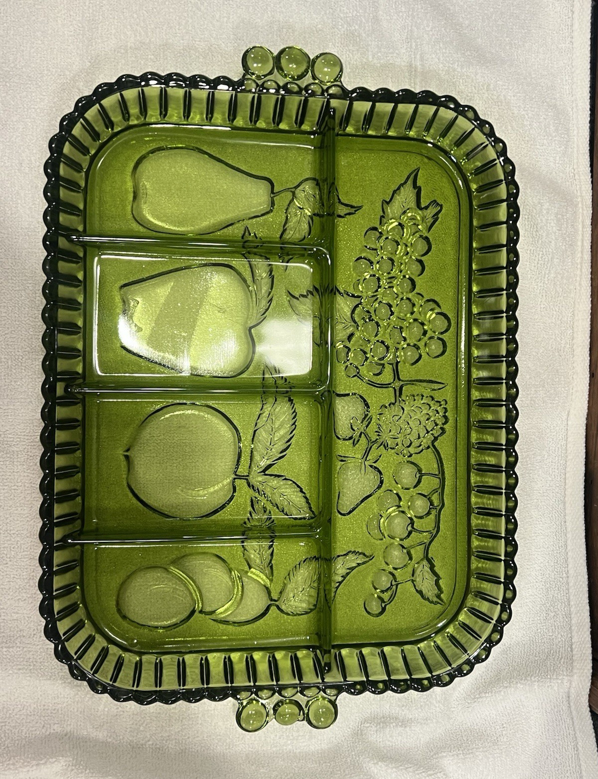 VTG Indiana Glass 5 Compartment Fruit Tray