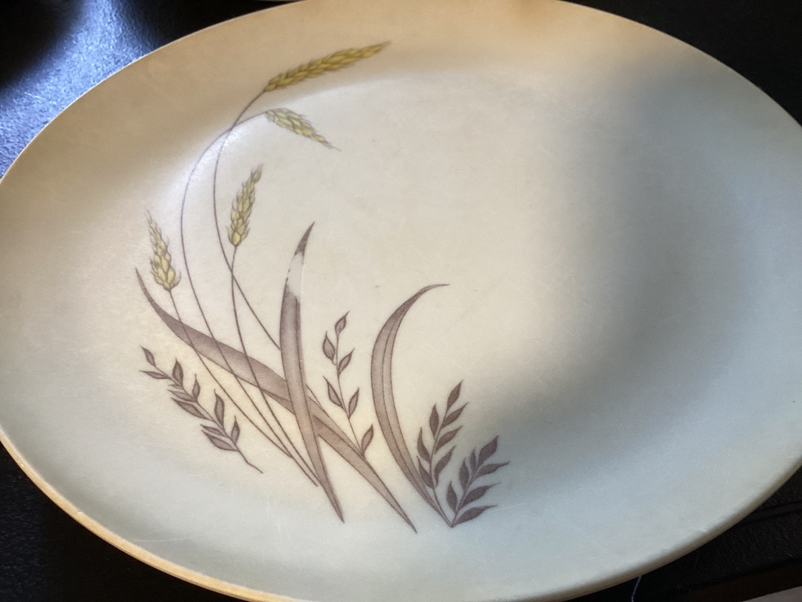 Set of (4) Wheat Pattern Plastic “Somerset” 9 7/8” Dinner Plates