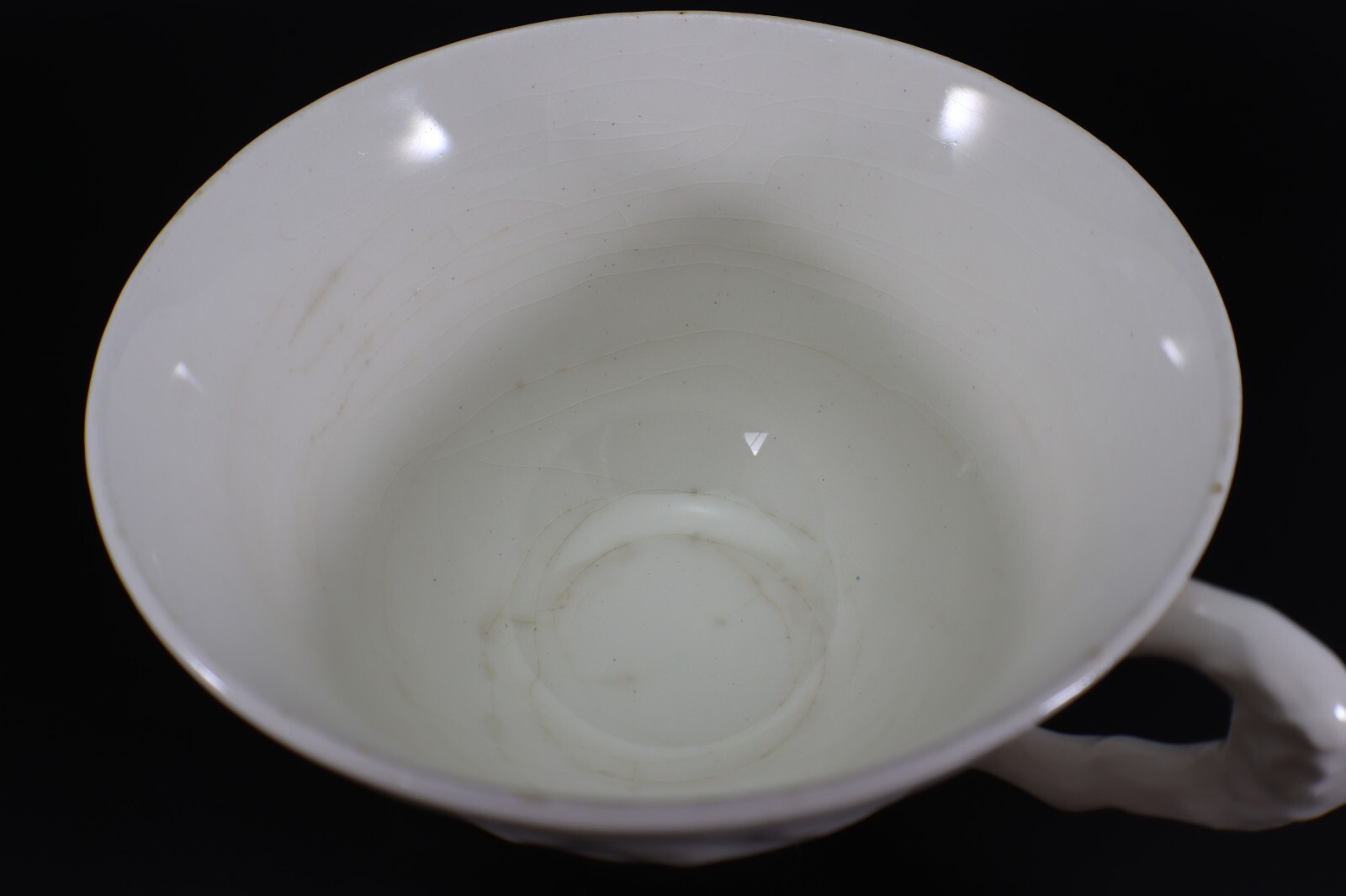 Pope Gosser Rose Point CUP & SAUCER Set of 2 White w Raised Roses Vintage USA s