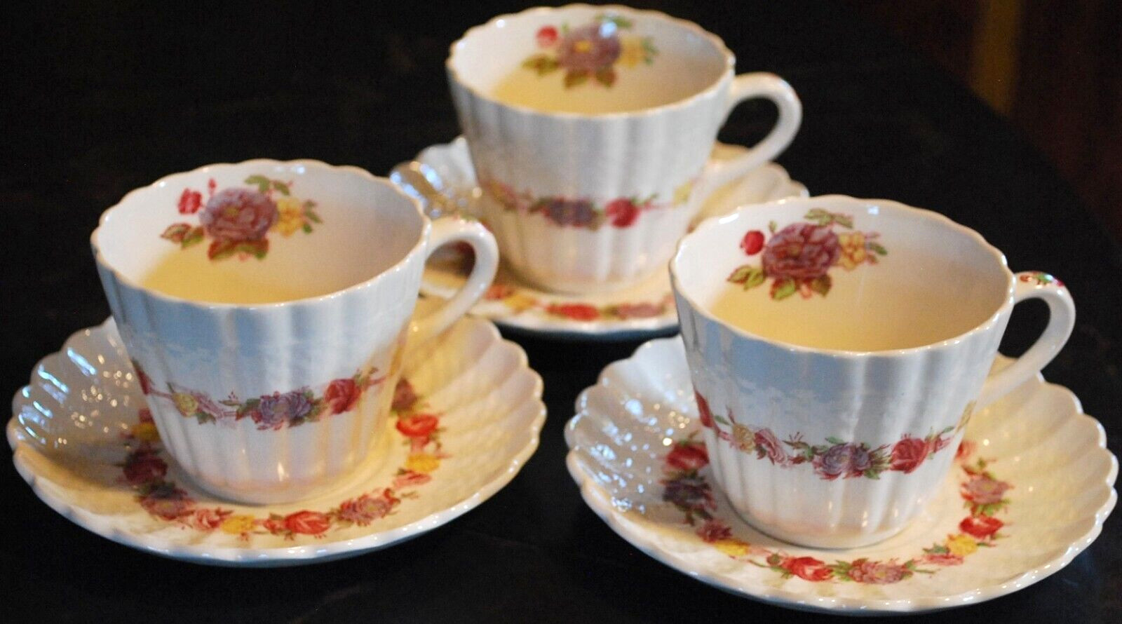Vtg Set 3 SPODE ROSE BRIAR 5 Piece Place Settings [15 pc total] England OLD MARK