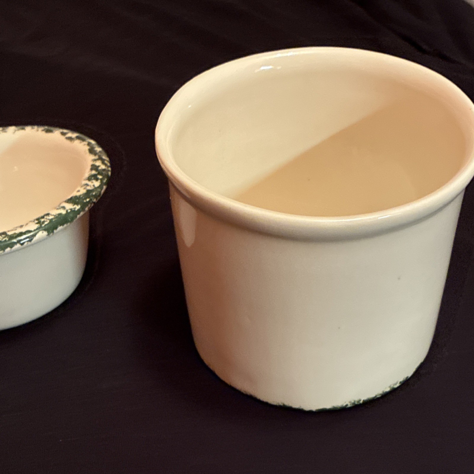 2-Piece Ceramic Round ice and Dip Bowl Set, White/Green Multicolor Rooster