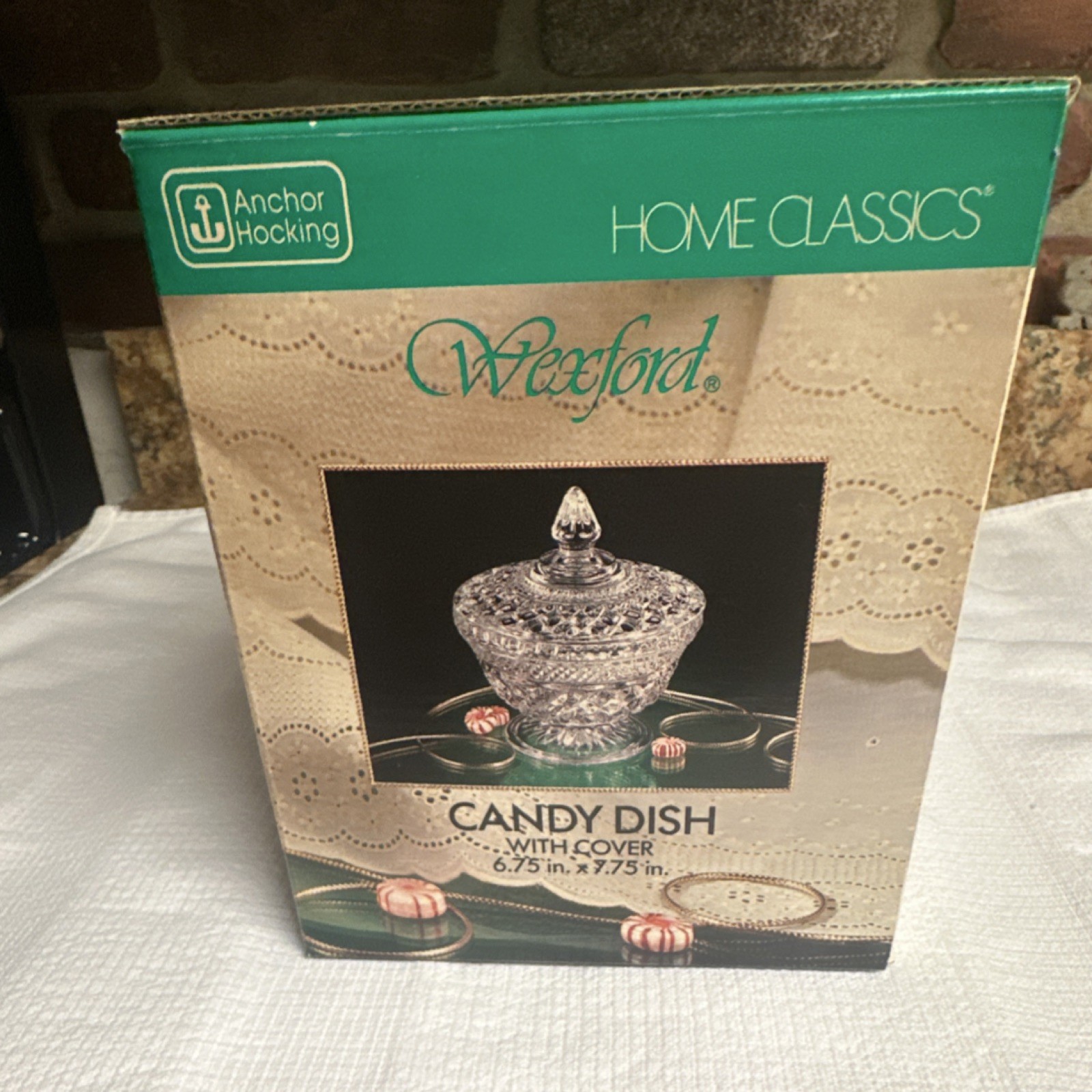 Vintage Anchor Hocking Wexford Clear Glass Candy Dish w/ Lid 6.75 x 7.75 in USA