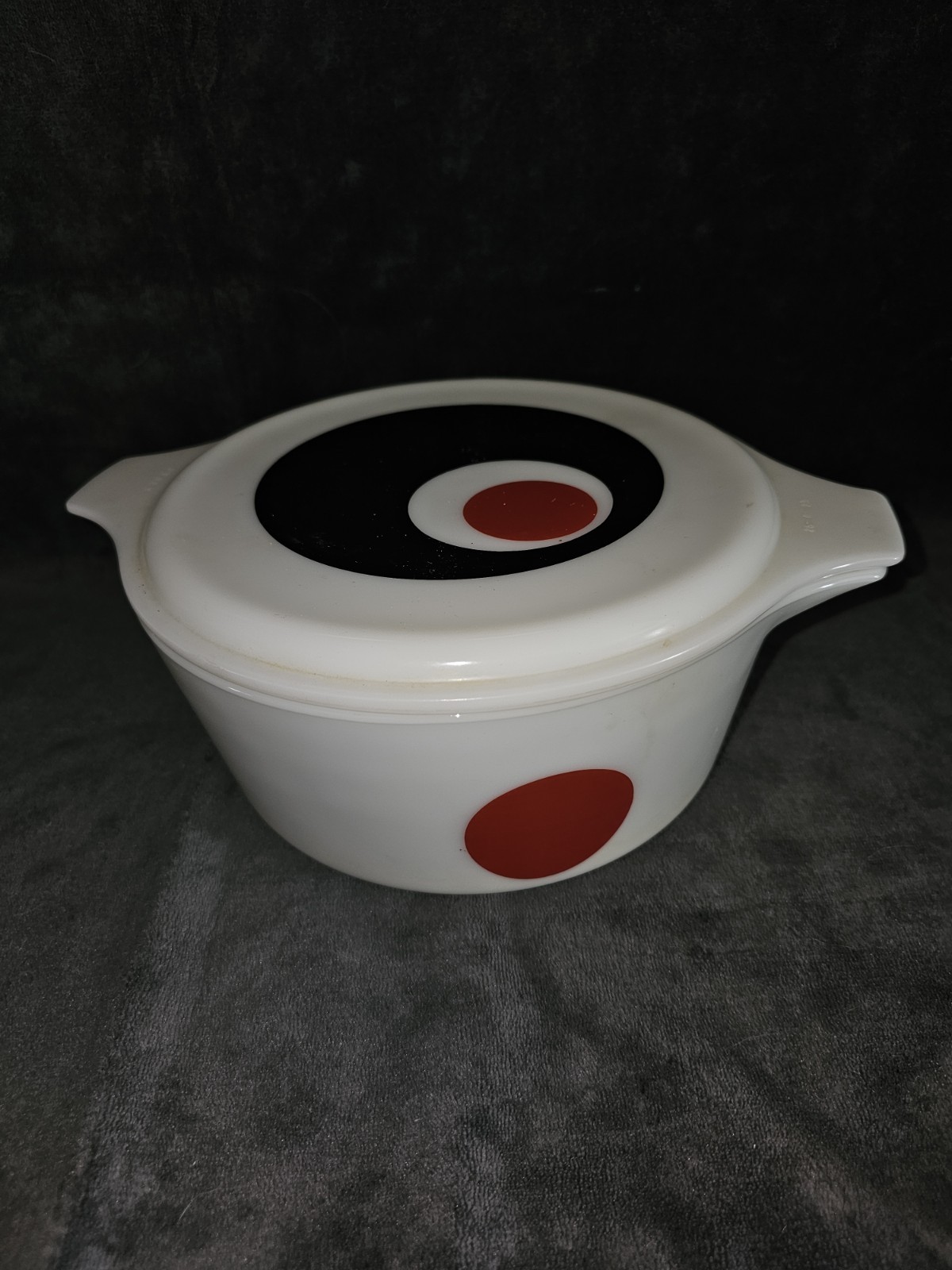 Vintage Pyrex Moon Deco Casserole Dish & Lid 2.5 Quarts 475-B Limited Ed 1971