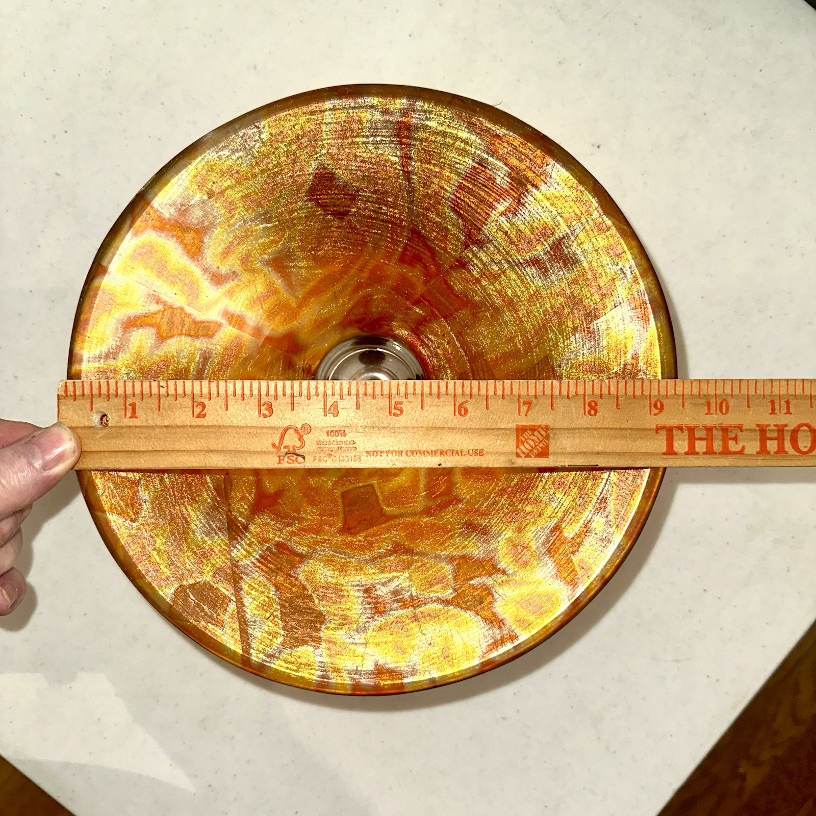 Tamara Childs Gold Swirl 9” Pedestal Bowl Centerpiece