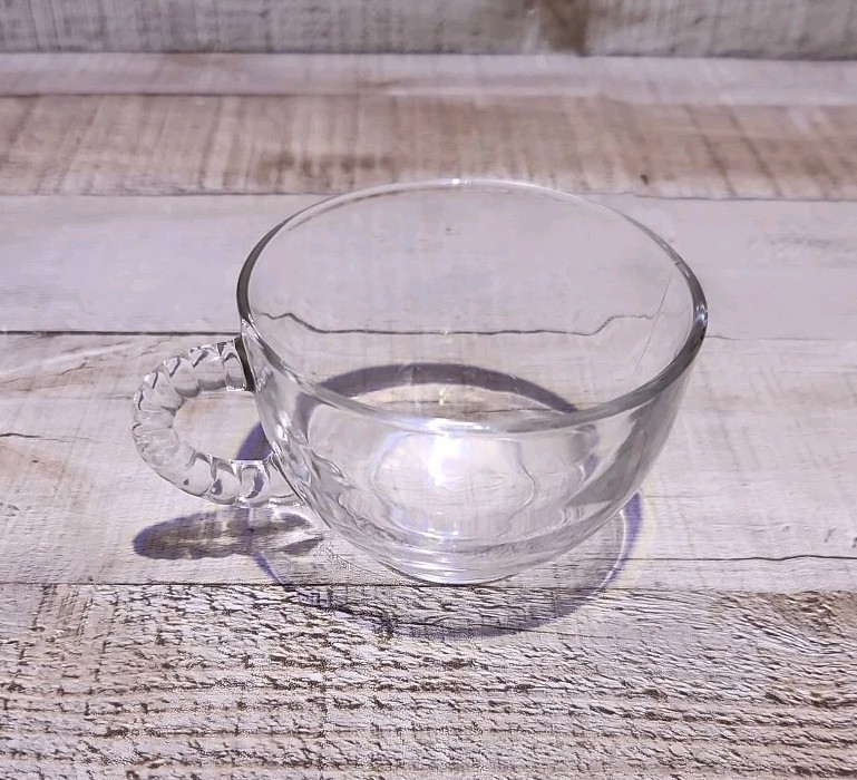 Set Of 4 Vintage Homestead Snack Plates & Cups Federal Glass In Original Box