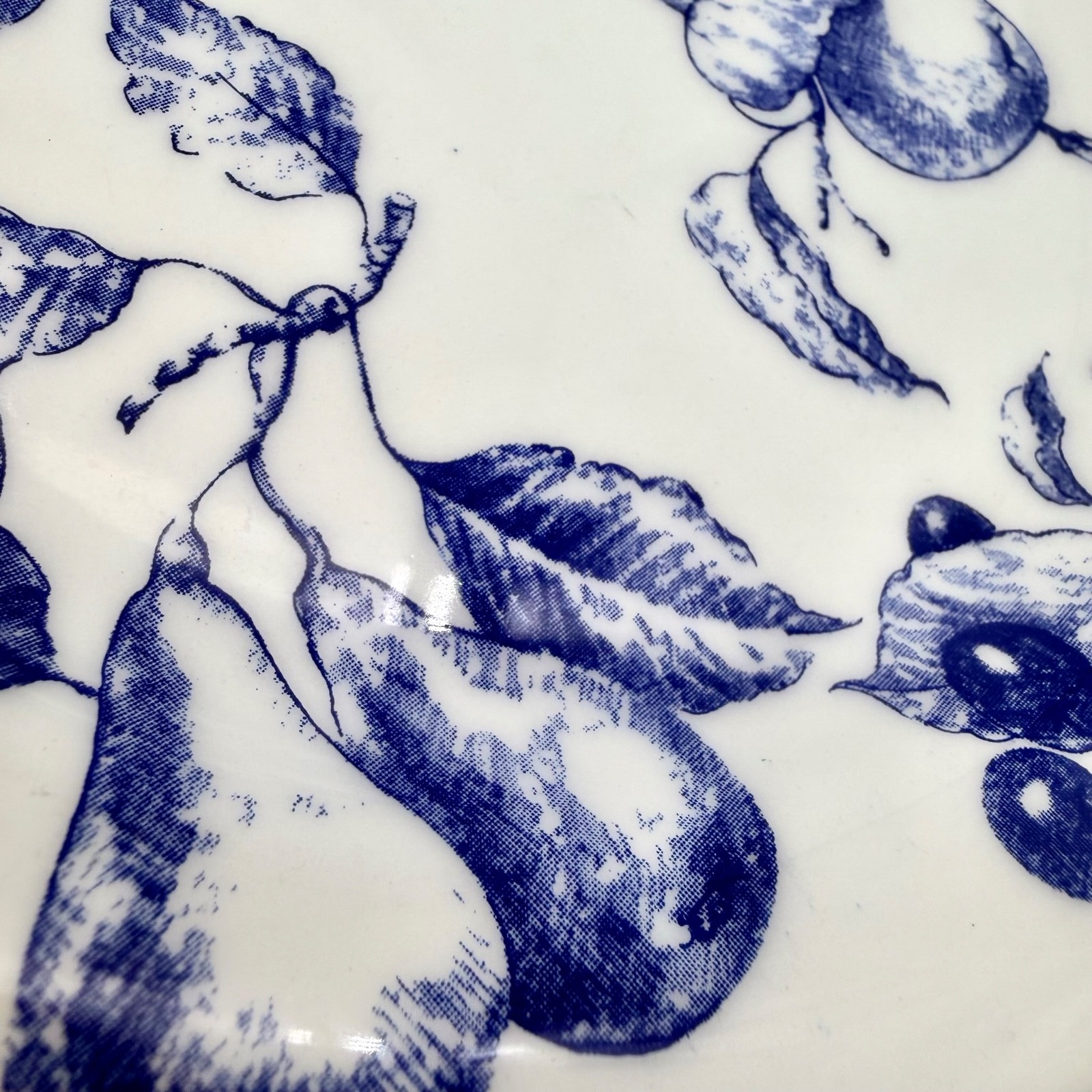Ceramica Quadrifoglio Salad Plates 7.75in Ceramic Fruit Blue White Set 4 Italy