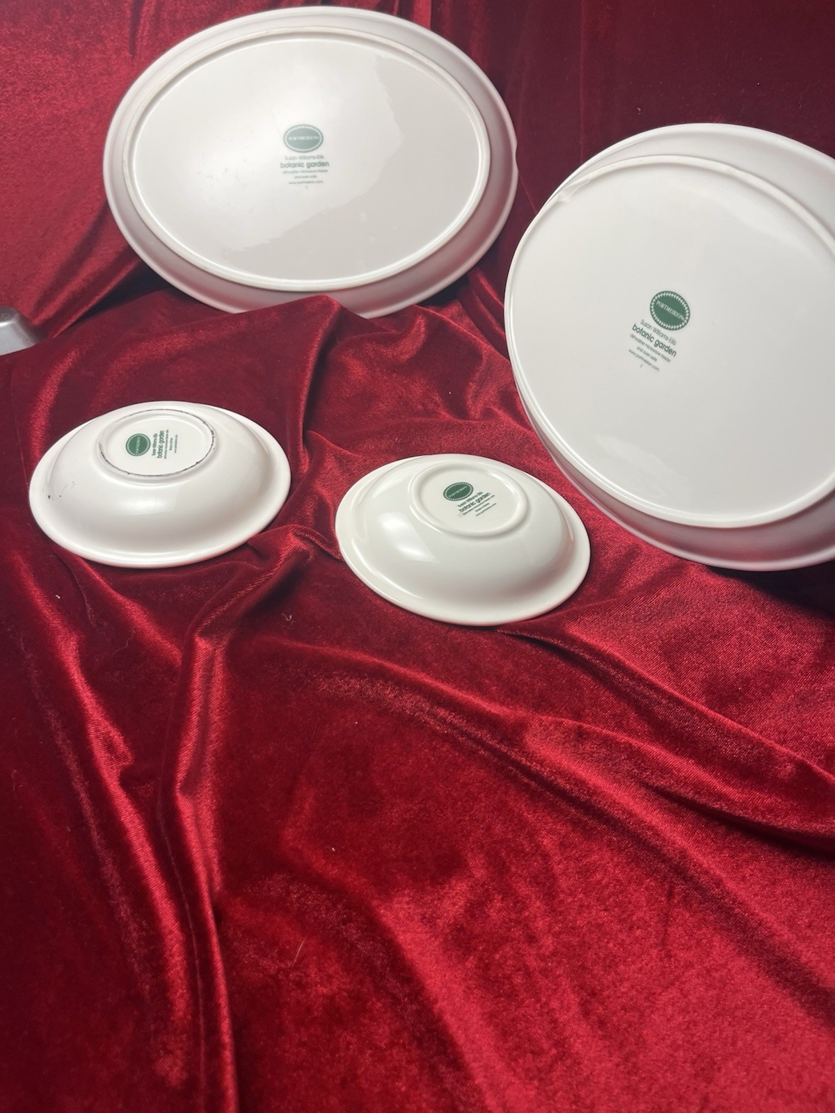 Portmeirion Botanic Garden Lot (4) Pc Set 2 Oval Plates 2 Saucer Dip Plates