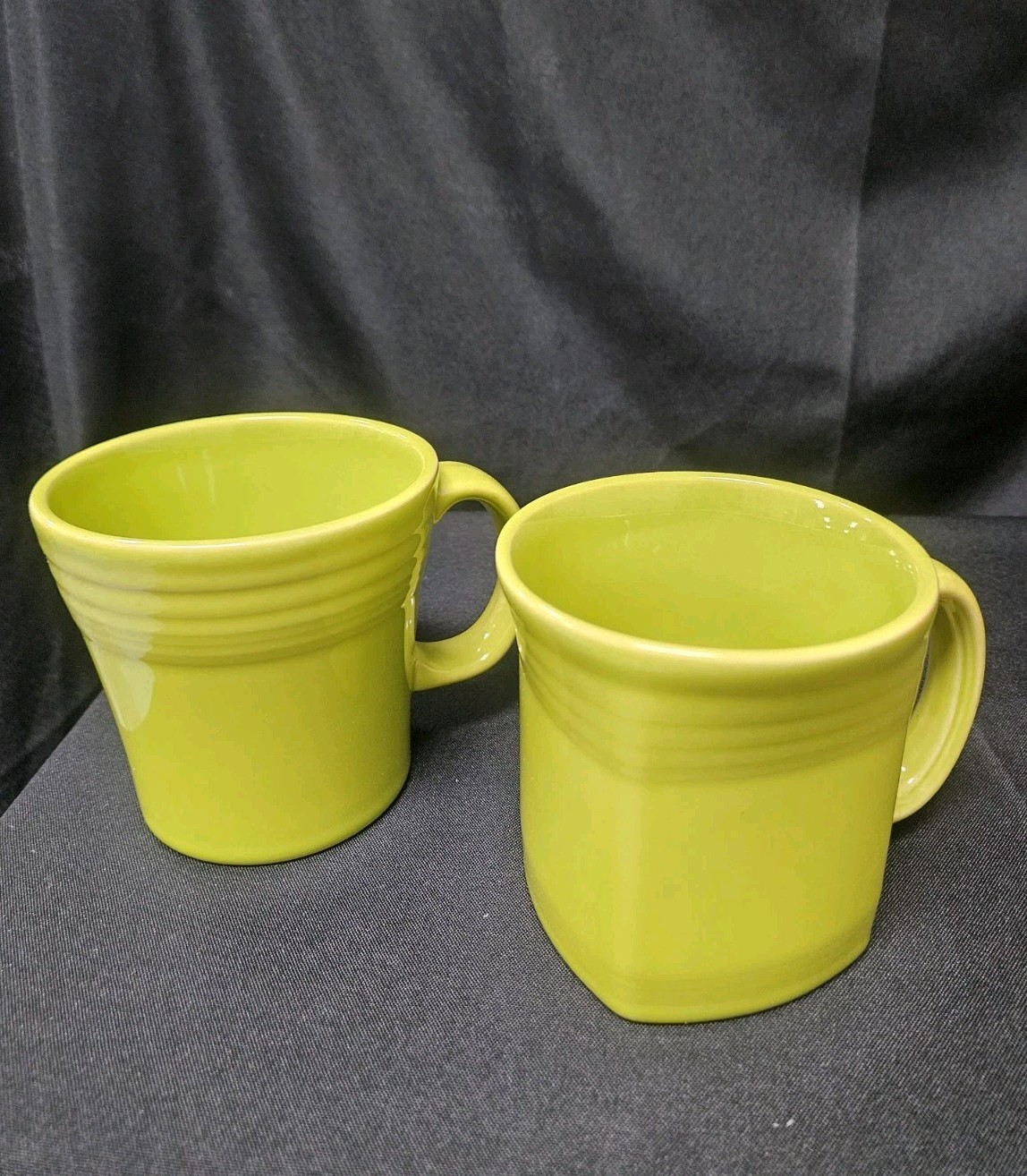 Retired Fiesta Lemongrass Mug Set -15oz Tapered Mug & 13oz Square Bottom Mug HLC