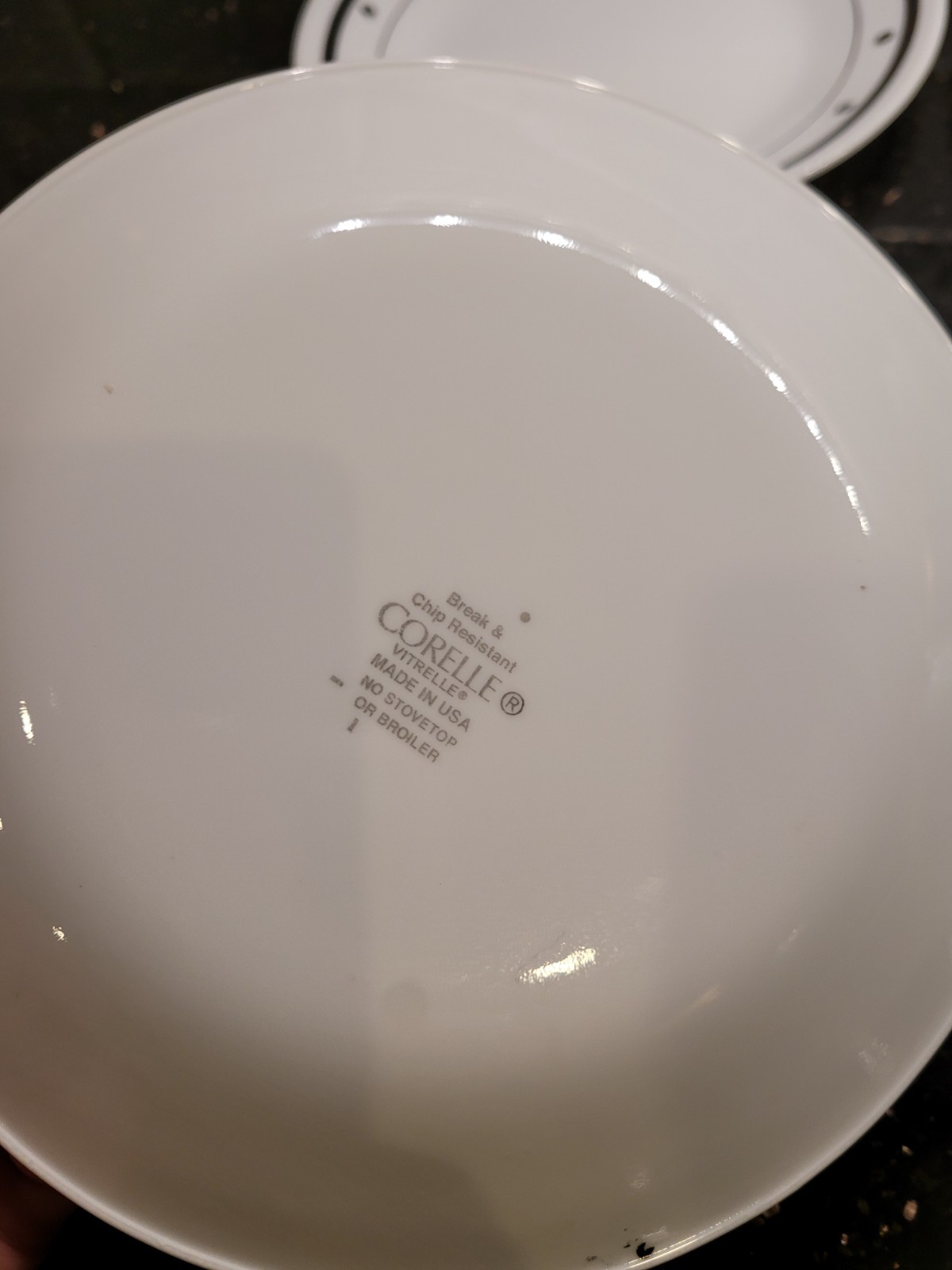 Lot of 4 Corelle Vitrelle Bread & Butter Plates Black White Mixed Pattern