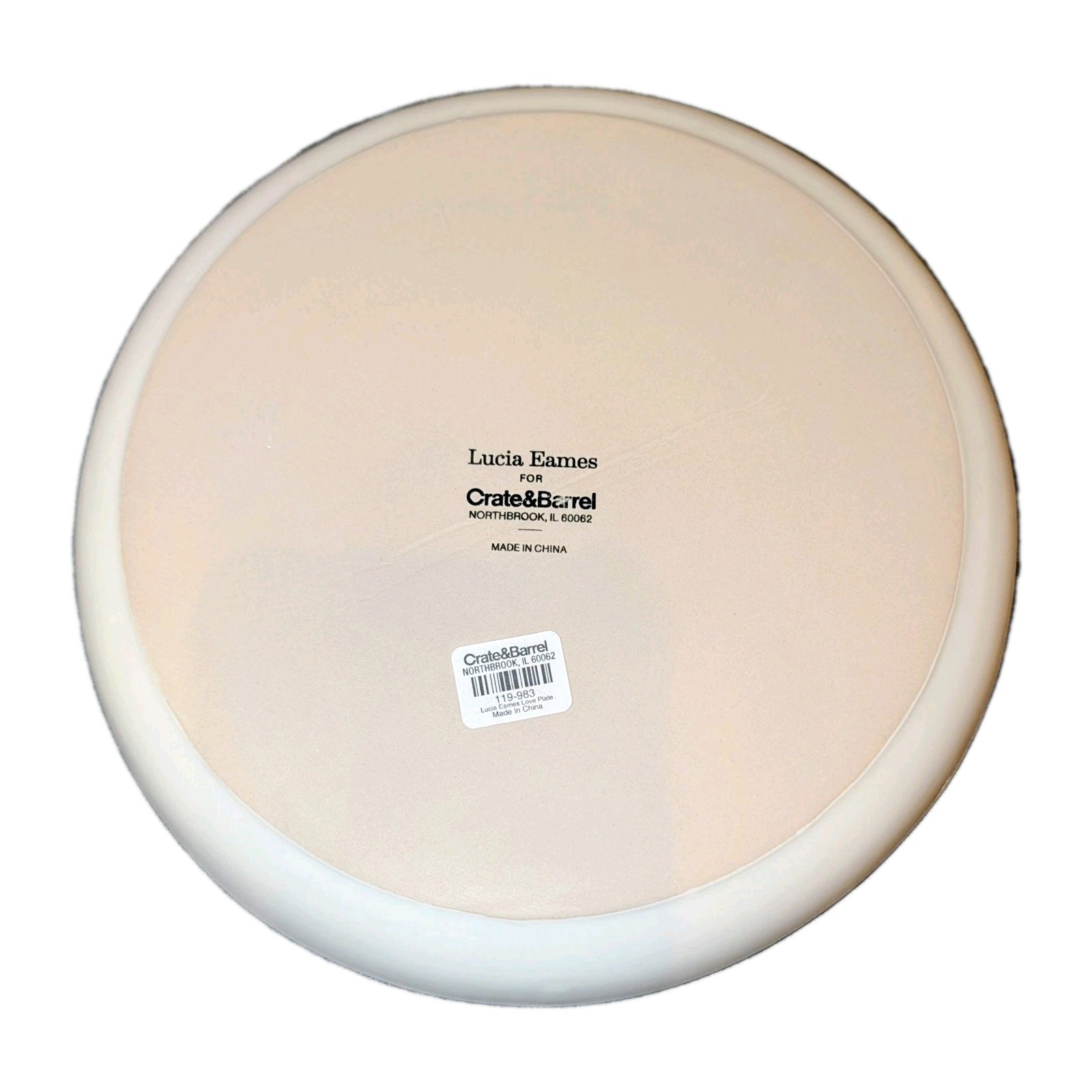 RARE 4 Crate & Barrel Lucia Eames LOVE Salad Plates White Embossed 2022 NEW NWT!