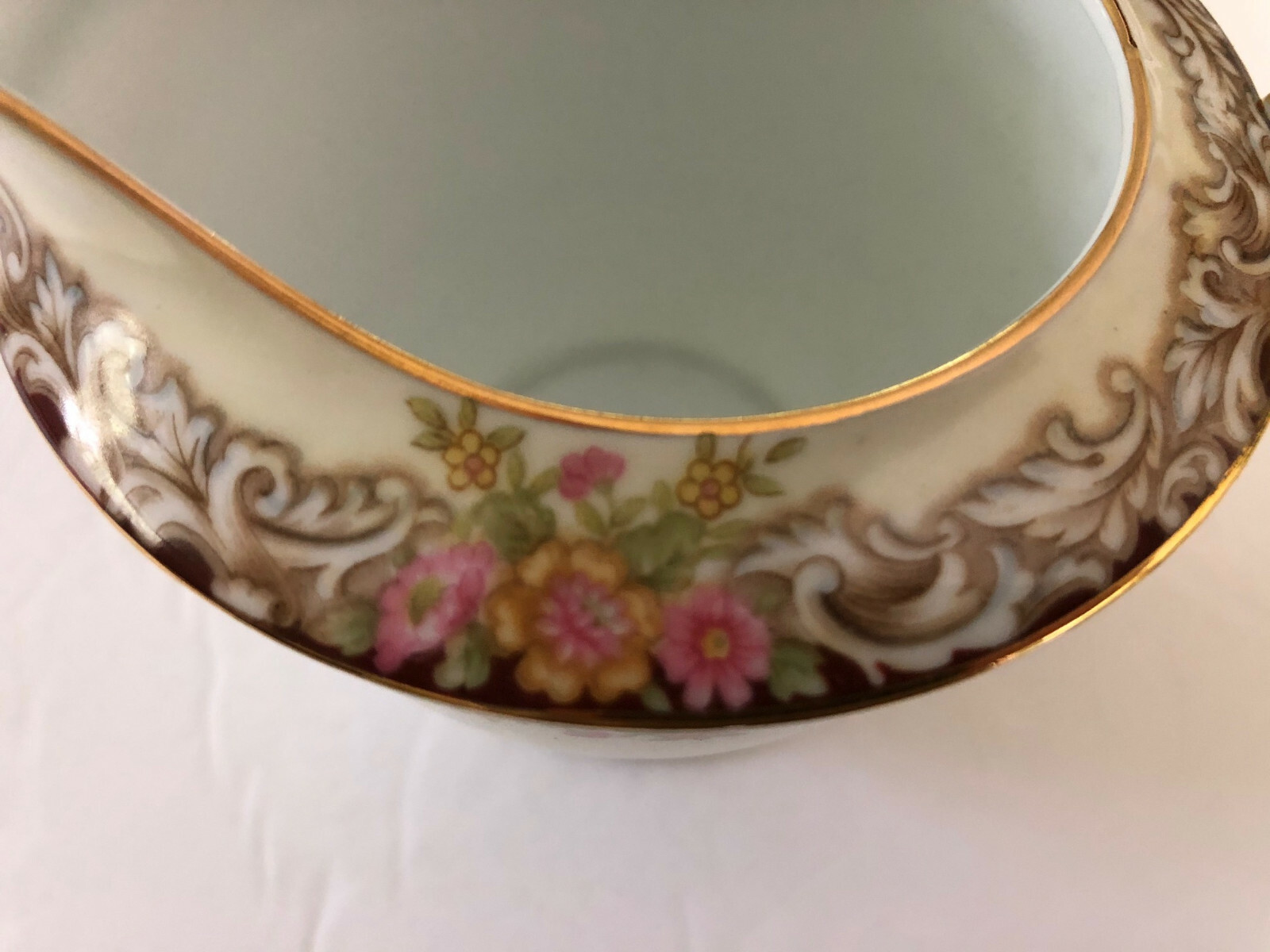 Noritake China Harmony 3906 Gold Trim, Red Floral Border – CREAMER