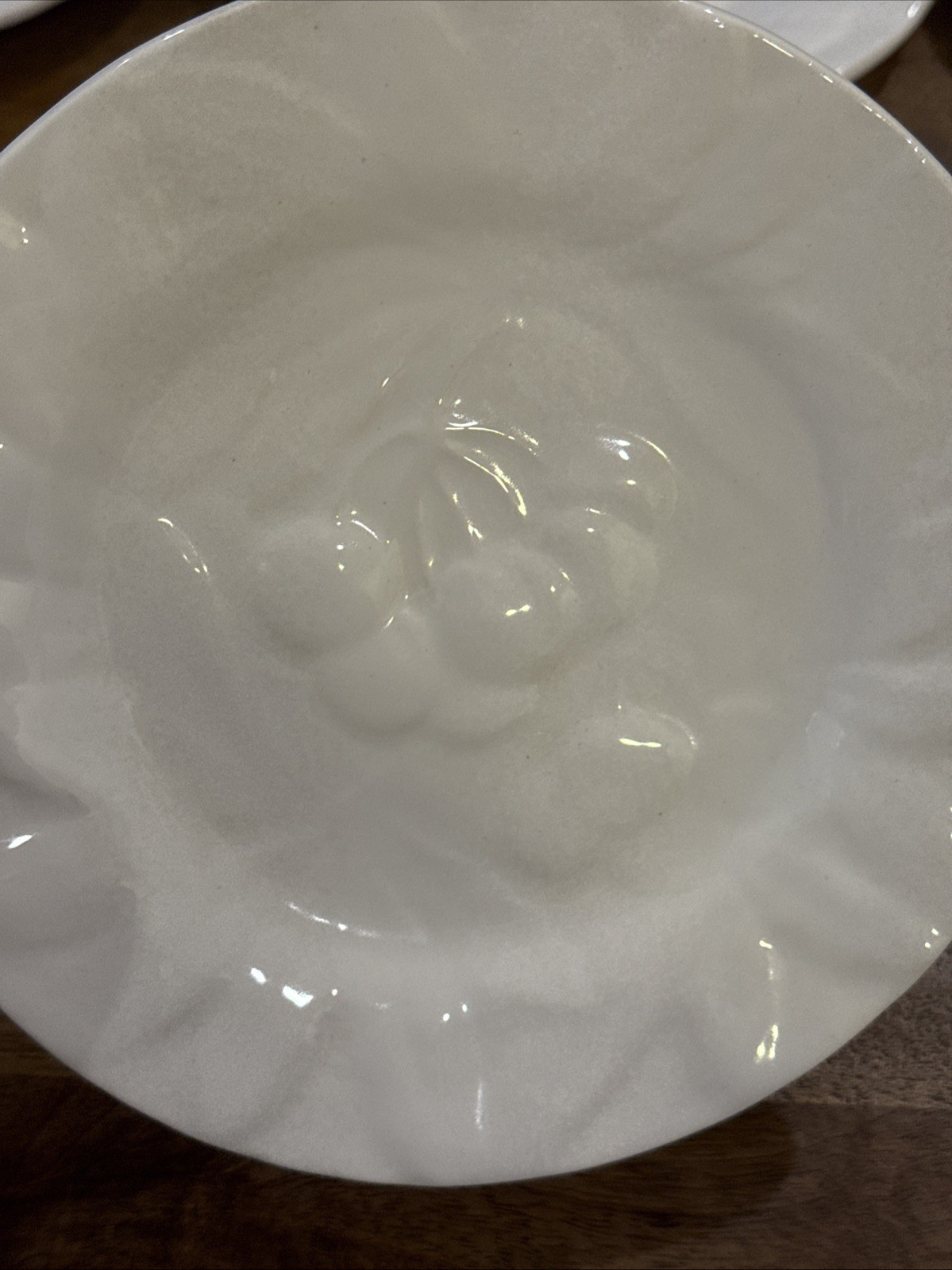 St. Clement Made in France Set of Six Plates Embossed with Fruit VTG 7 7/8″ side