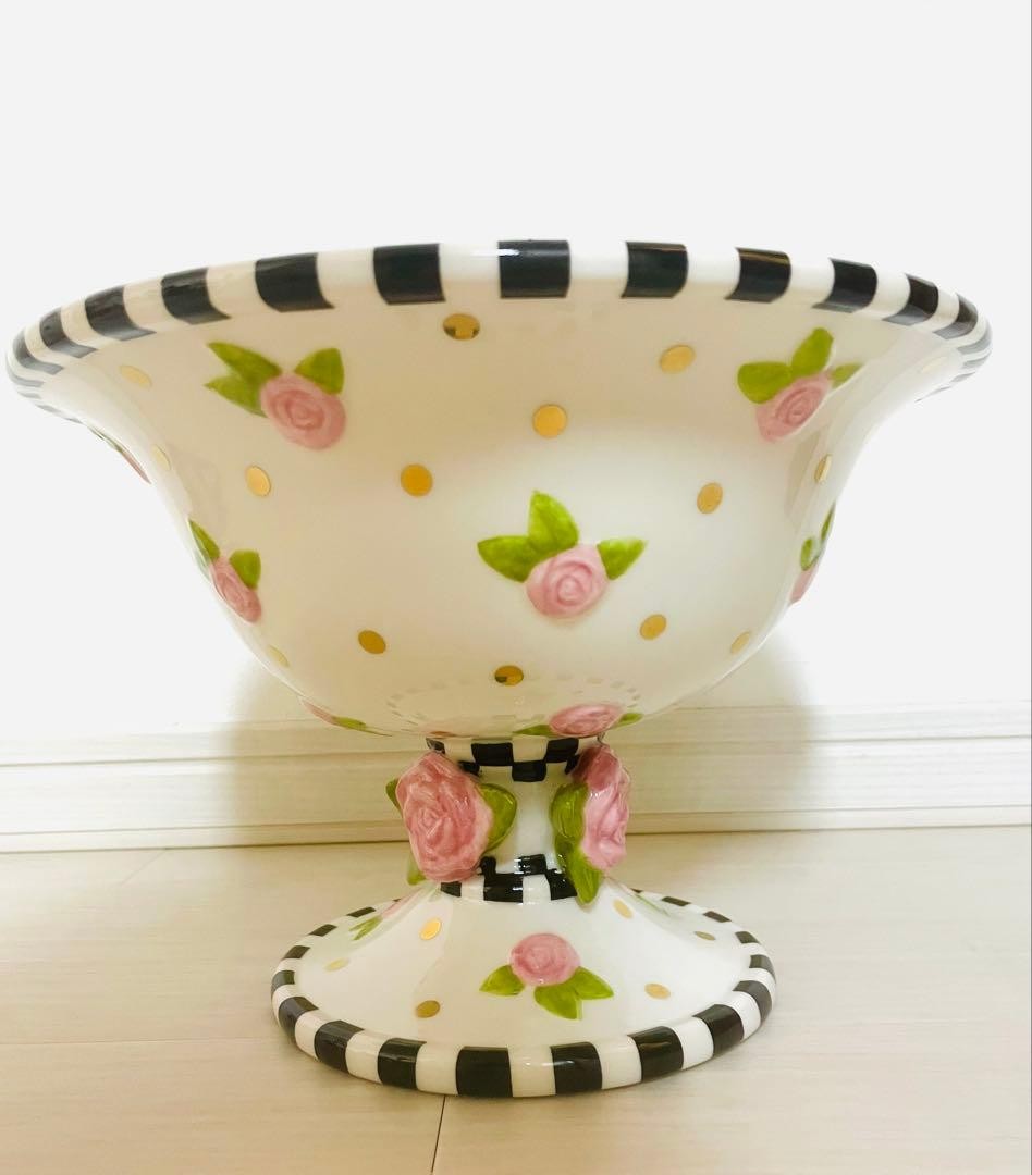 McKenzie-Childs Rose Pattern Compote