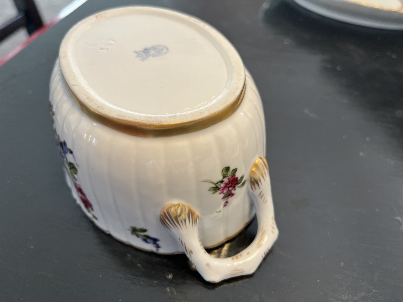 Antique Schierholz (Plaue) Handle Lidded Box with Saucer – Circa 1905 Two Piece
