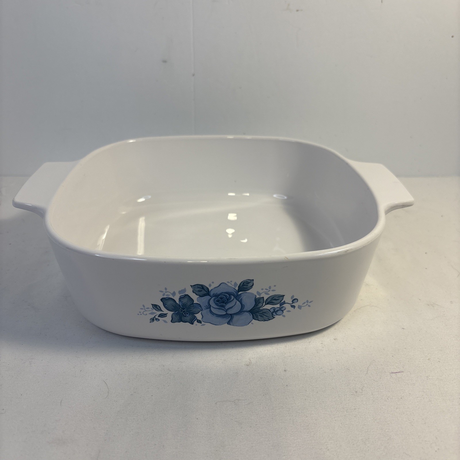 Corning Ware Blue Velvet Rose Casserole A-2-B 2 Liter Vintage Dish 8 x 8 No Lid