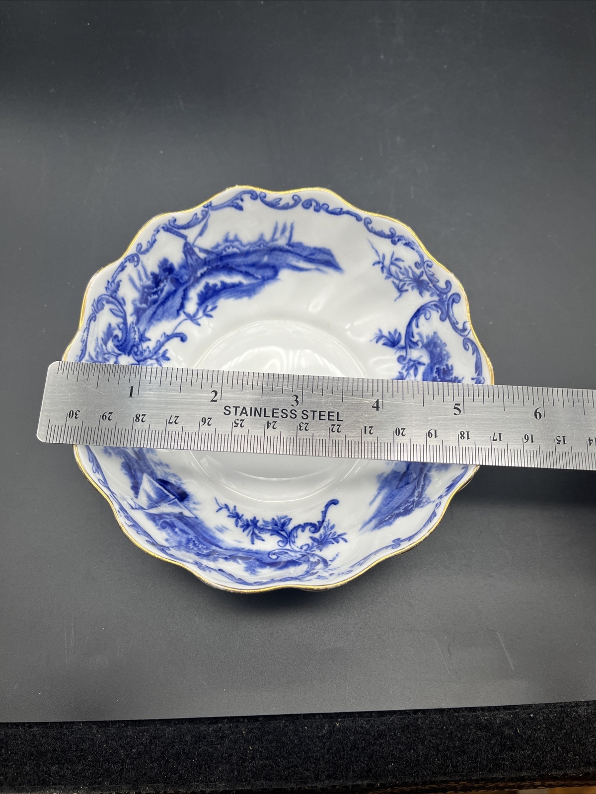 Vtg/antique William Alsger Adderley & Co. Delph Fine Bone China Bowl Blue READ