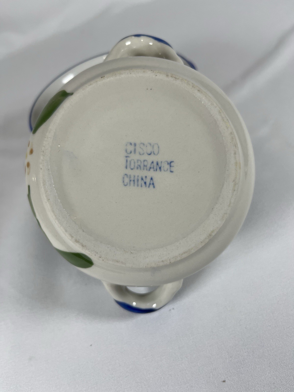 Chi Jiang China Blue Floral Stoneware Soup Bowls With Handles Set Of 2