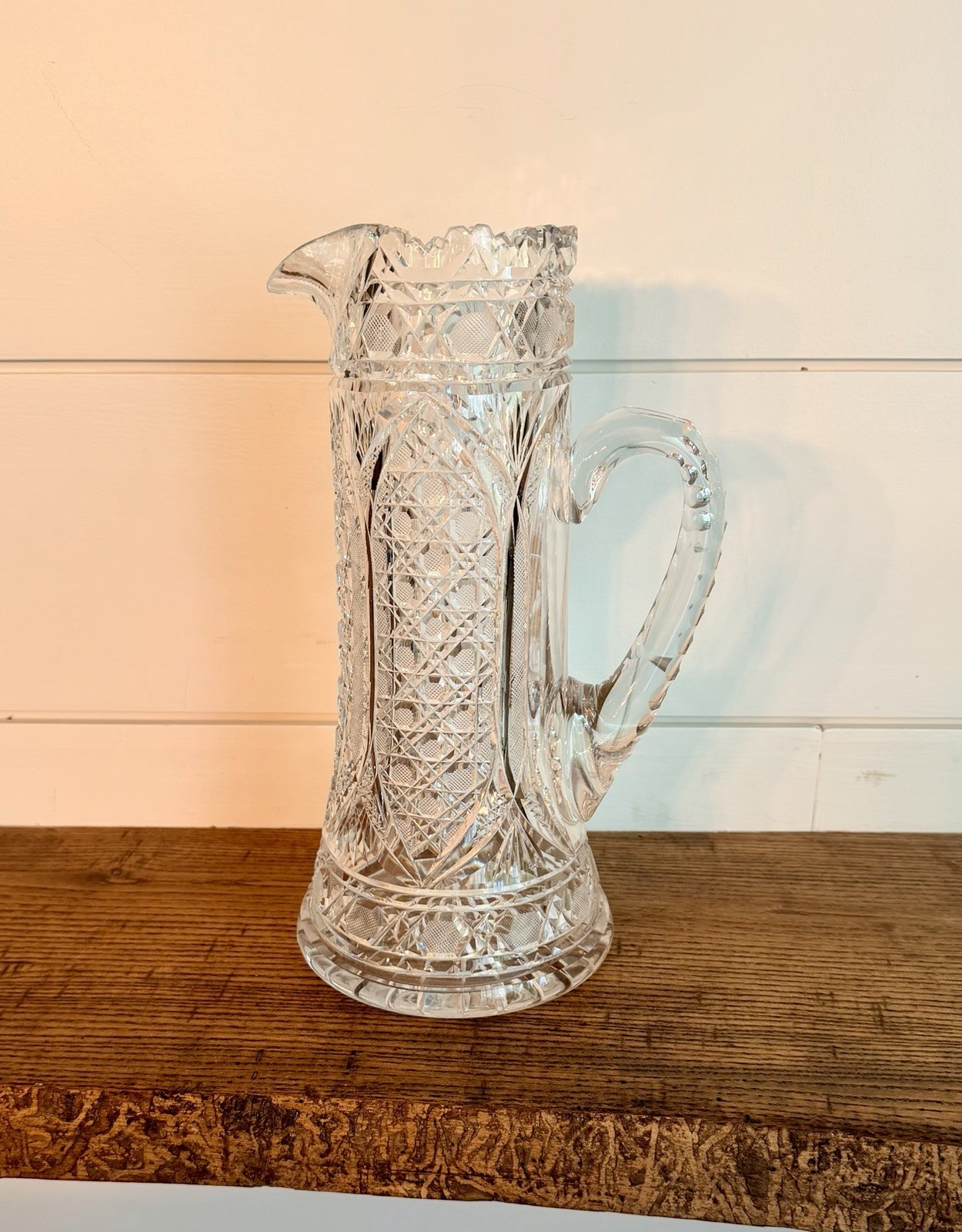 ABP American Brilliant Cut Glass Champagne Pitcher by F. X. Parsche-C. 1895-1910
