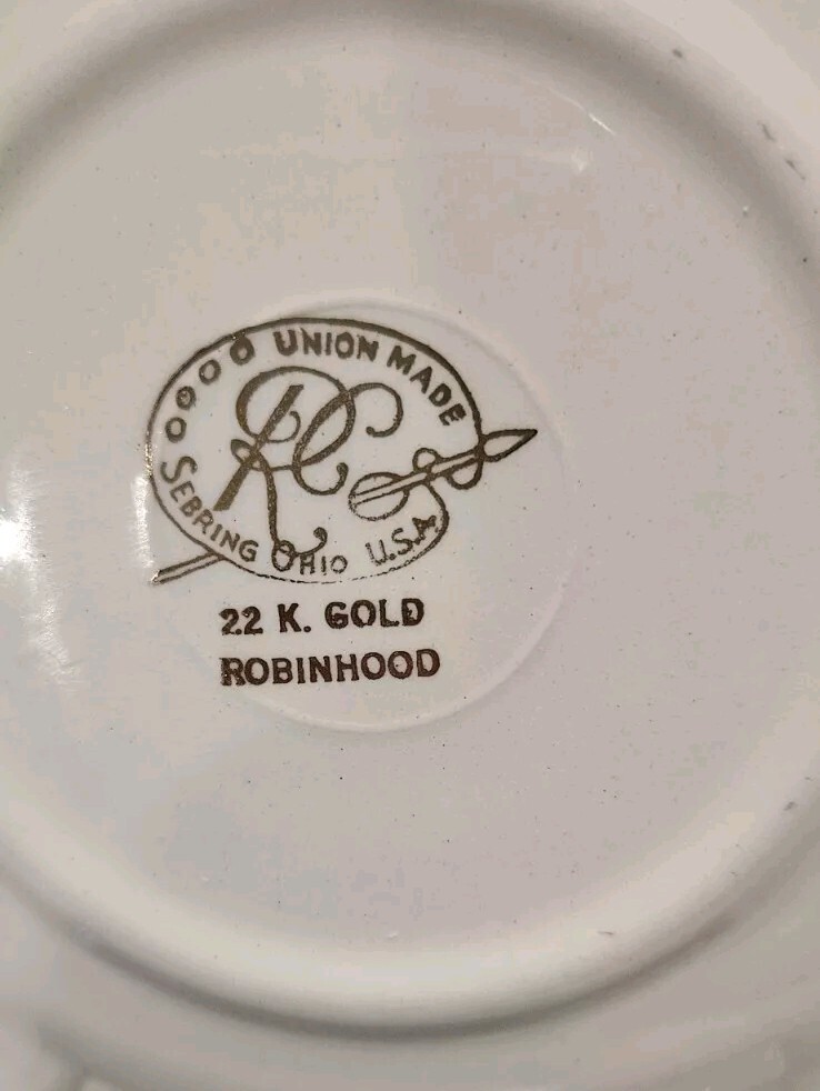 Set of 5 Vintage Saucers, Royal China, Robinhood Regal Shape Pattern 5.5″