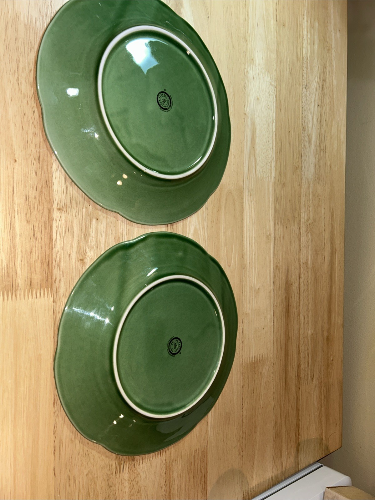 (2) San Raphael Green Cabbage Bordallo Pinheiro Dinner Plate Portugal 10.25” EX