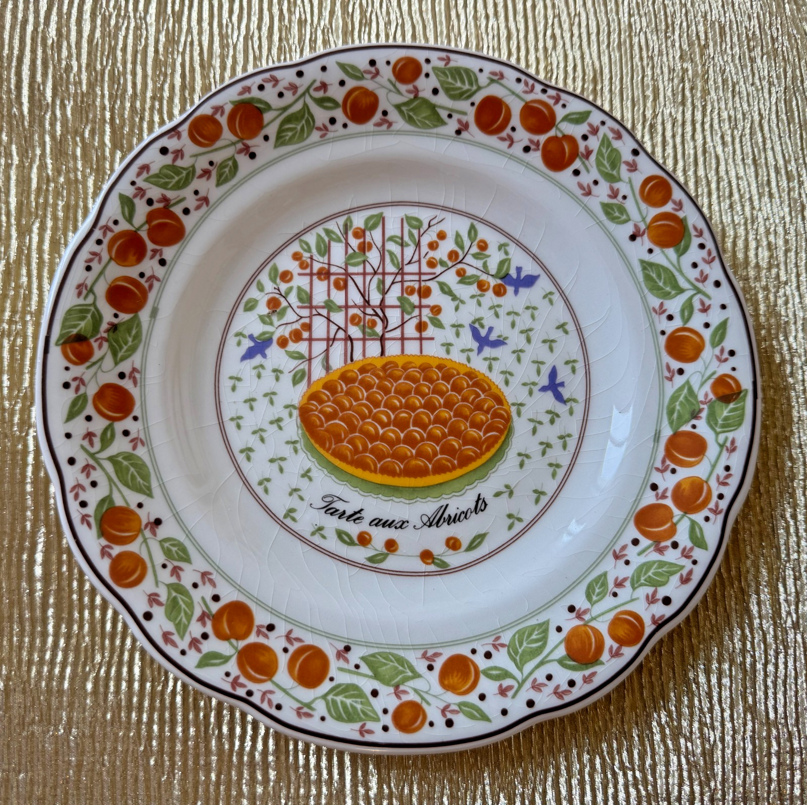 5 Gien Tart Plates Marie-Pierre Boitard 7.5 inches France
