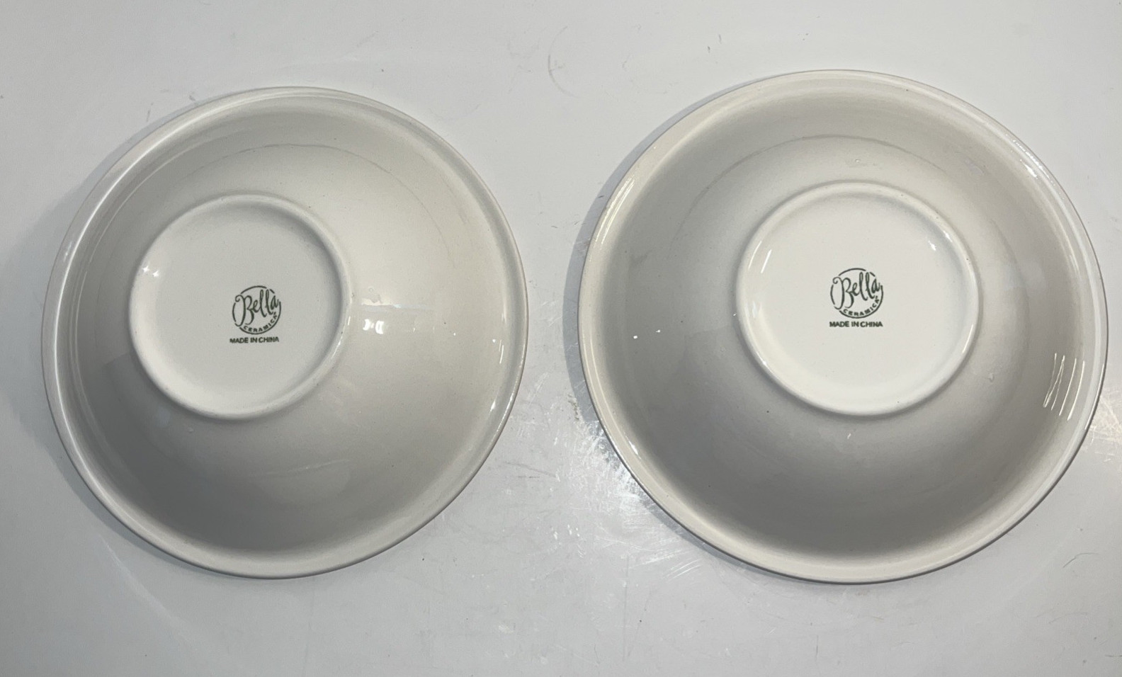 Bella Ceramica Soup Salad Serving Bowls Purple Flowers Bee 8.75”D Set Of 2