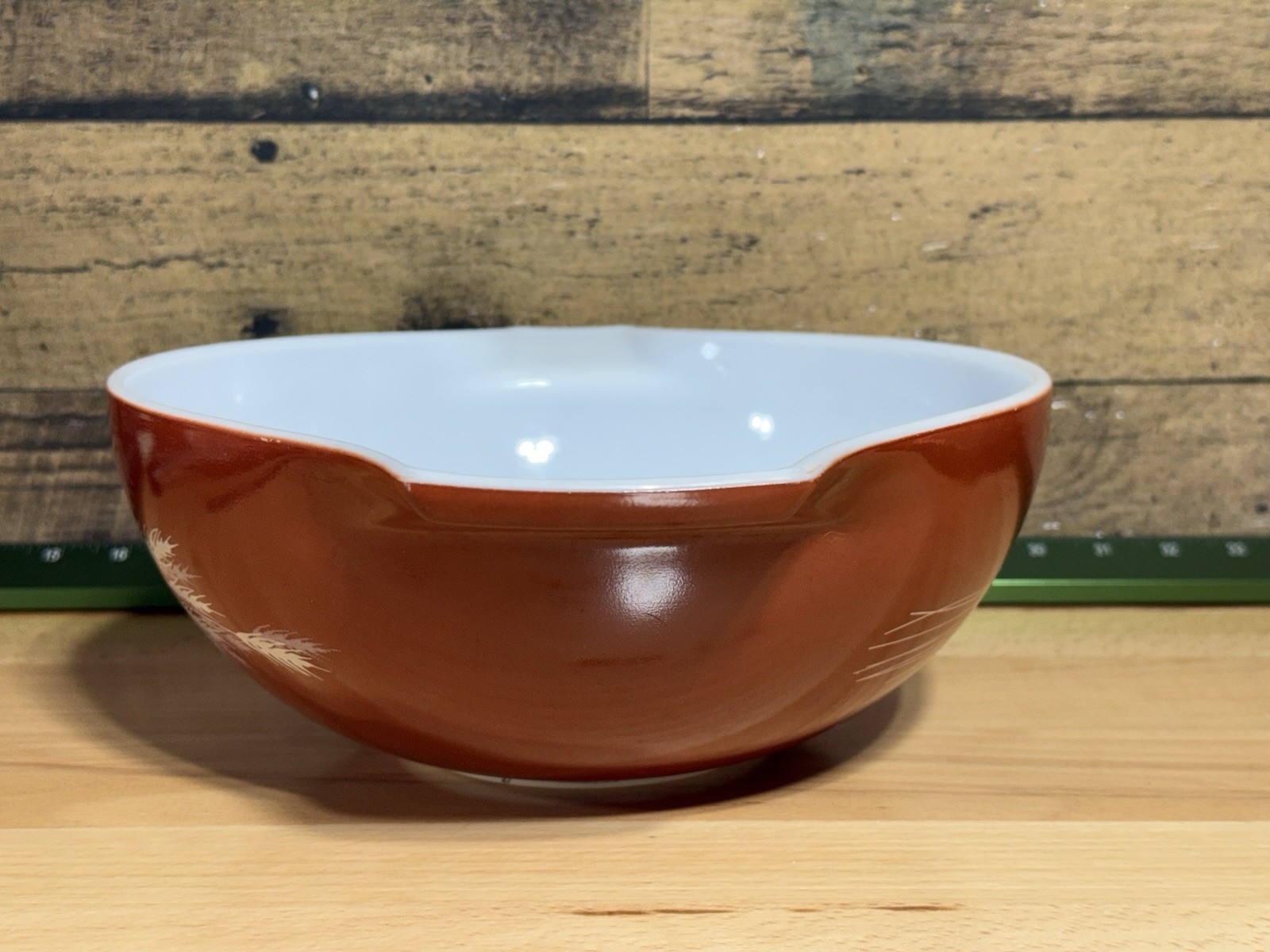 🔥VTG Pyrex XL Autumn Harvest 444 Cinderella Mixing Bowl Wheat Rust Orange 4 Qt