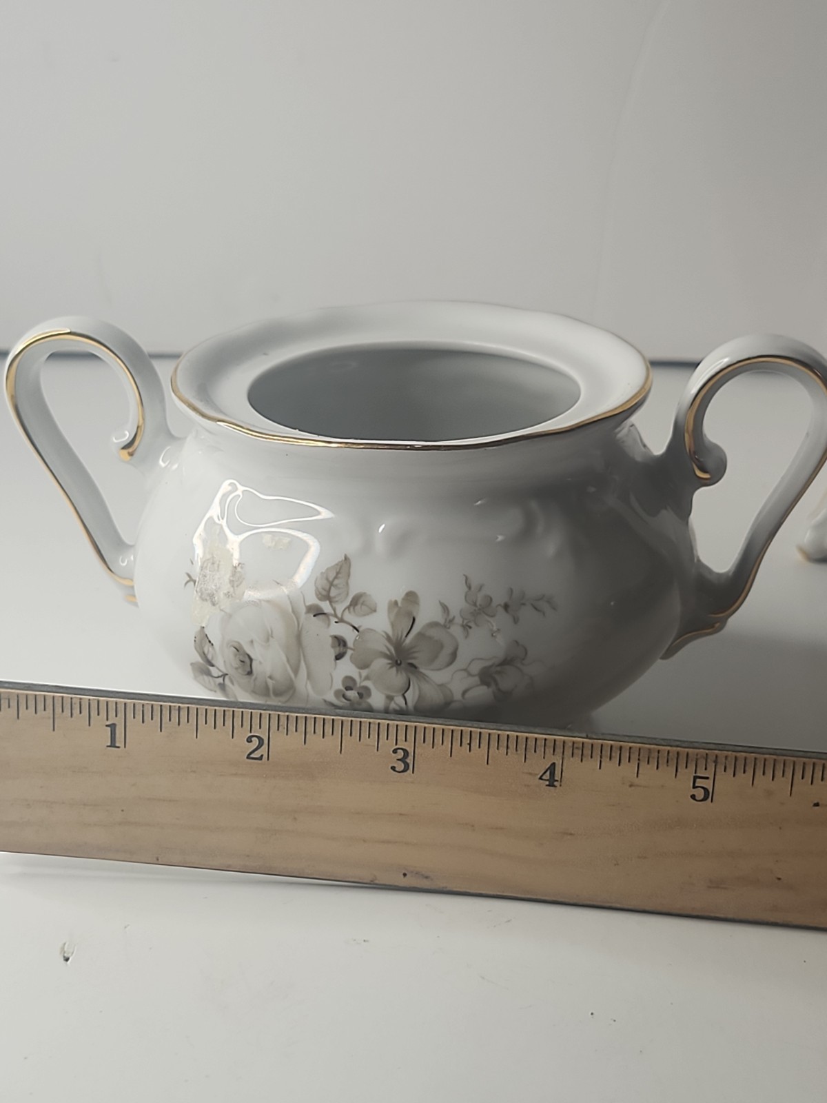 Vintage Winterling Bavaria Empress Sugar Bowl Floral Porcelain Gold Trim