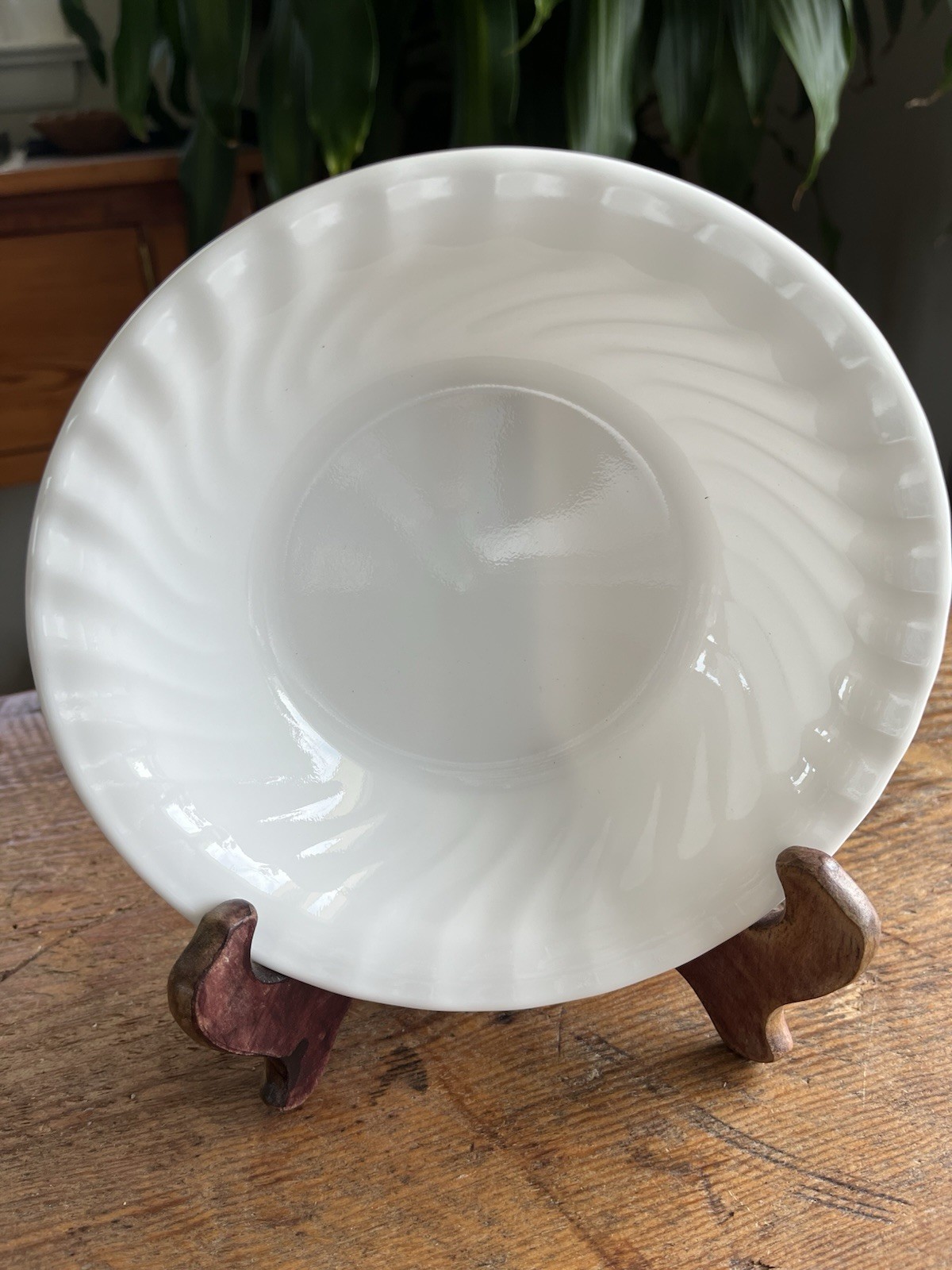 4 Corelle Corning Enhancements White Swirl Soup/Cereal 7.25” Bowls MINT COND.