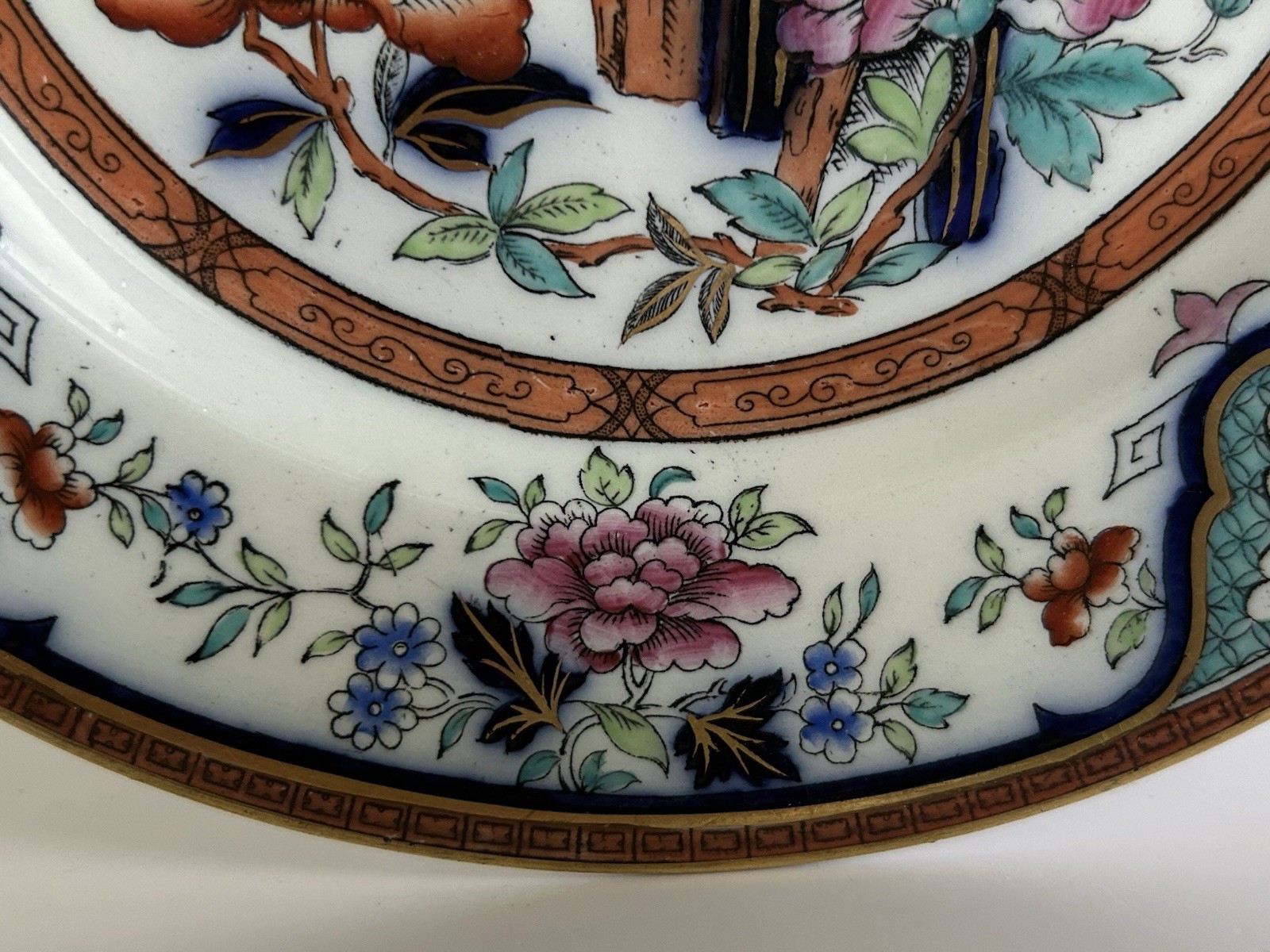 Antique Wedgwood Chinoiserie Nankin Pattern Polychrome Hand painted Plate 1883