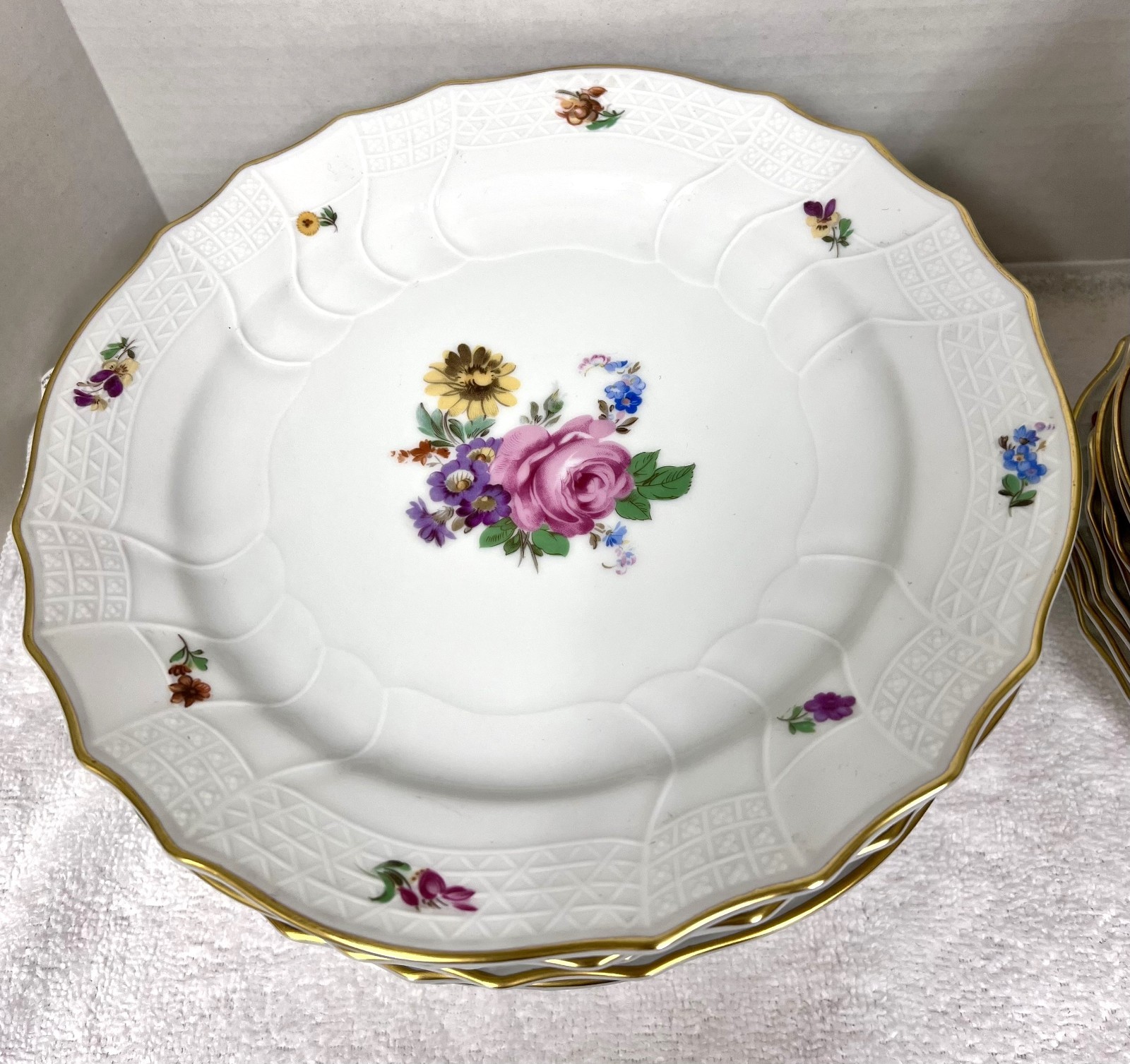 Moritzburg by Hutschenreuther Dresden Flowers Germany Porcelain Scalloped Edge