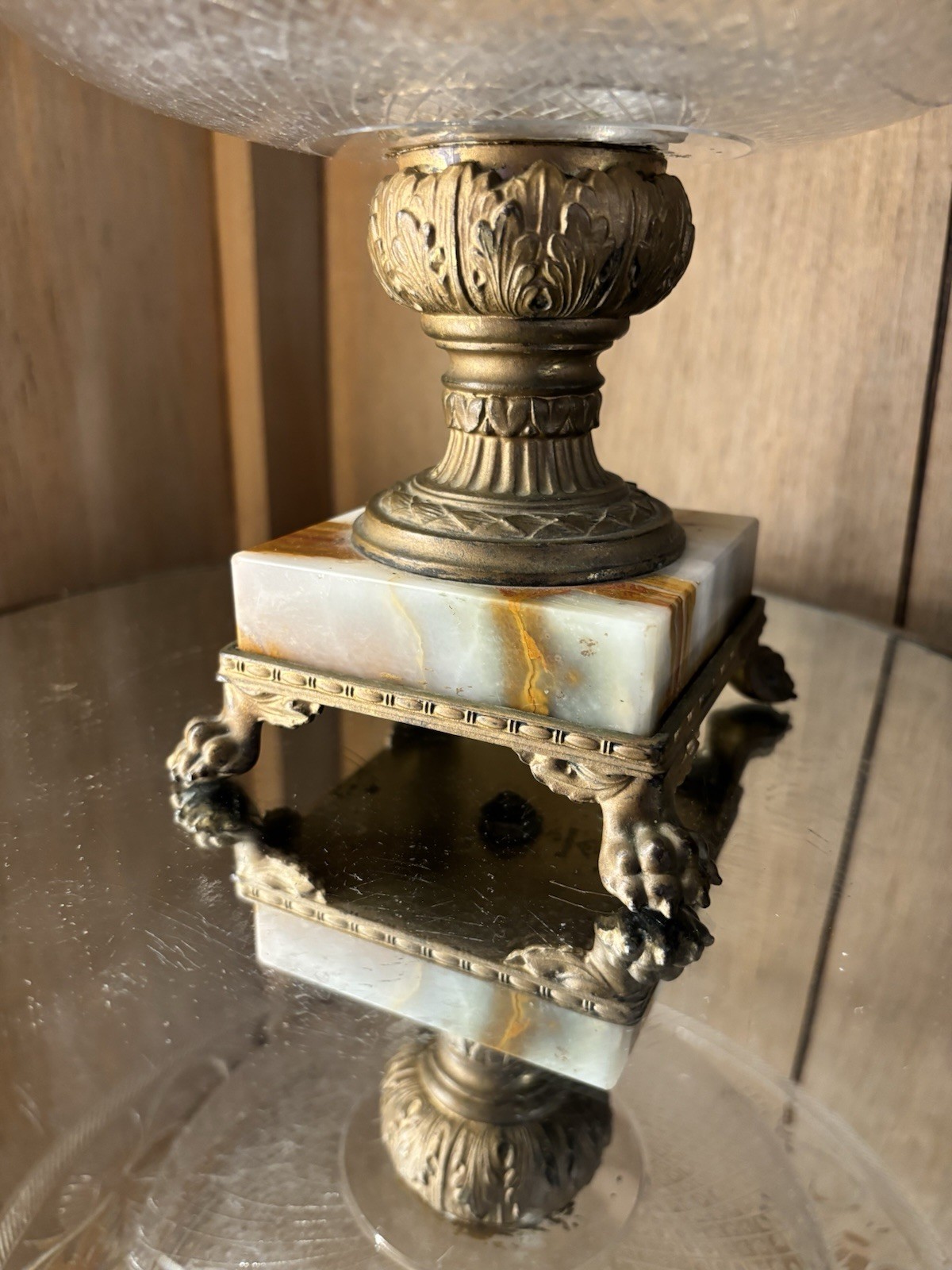 PAIRPOINT “GUILFORD” CRYSTAL WHEEL-CUT & ENGRAVED COMPOTE / CENTERPIECE