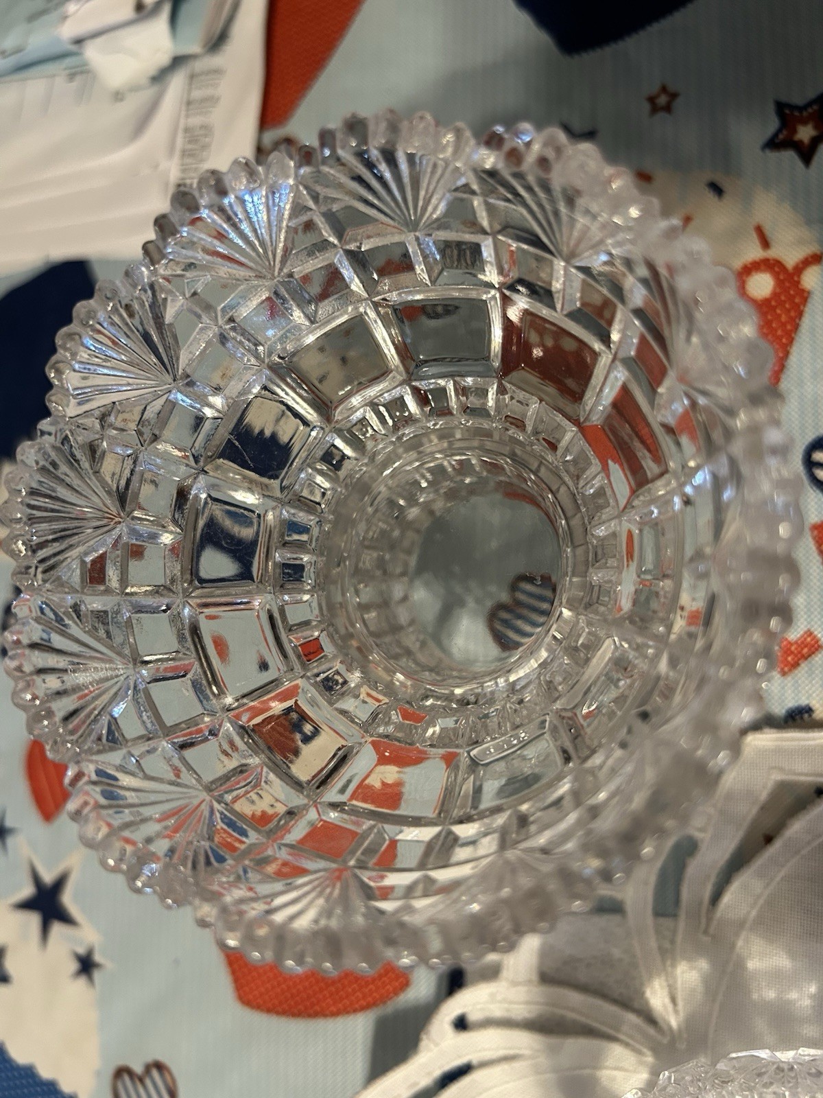 Vintage 4 American Brilliant Round Bowl APB Cut Crystal Glass Dessert