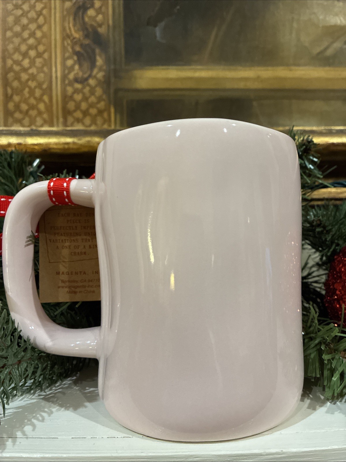 Rae Dunn Christmas Pink Gingerbread Man ‘Oh Snap’ Mug