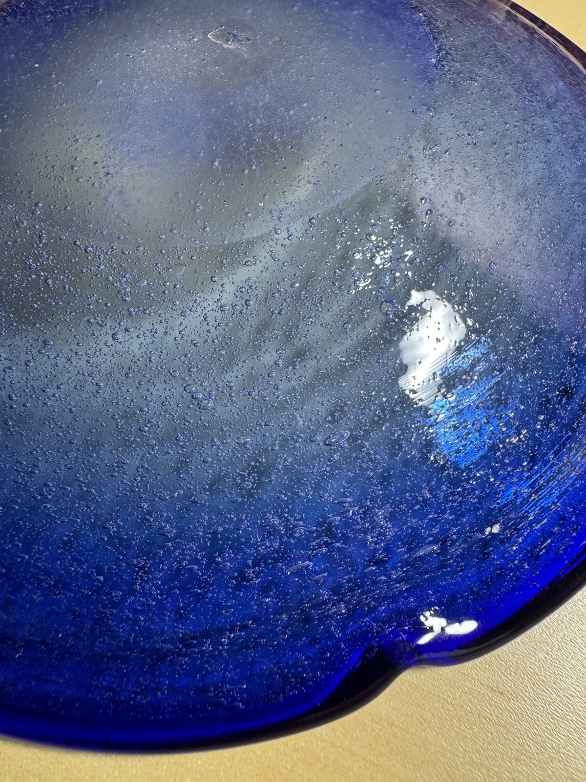 2 Piece Cobalt Blue 7” Dessert / Salad / Bread Plates Hand Blown Art Glass SALE