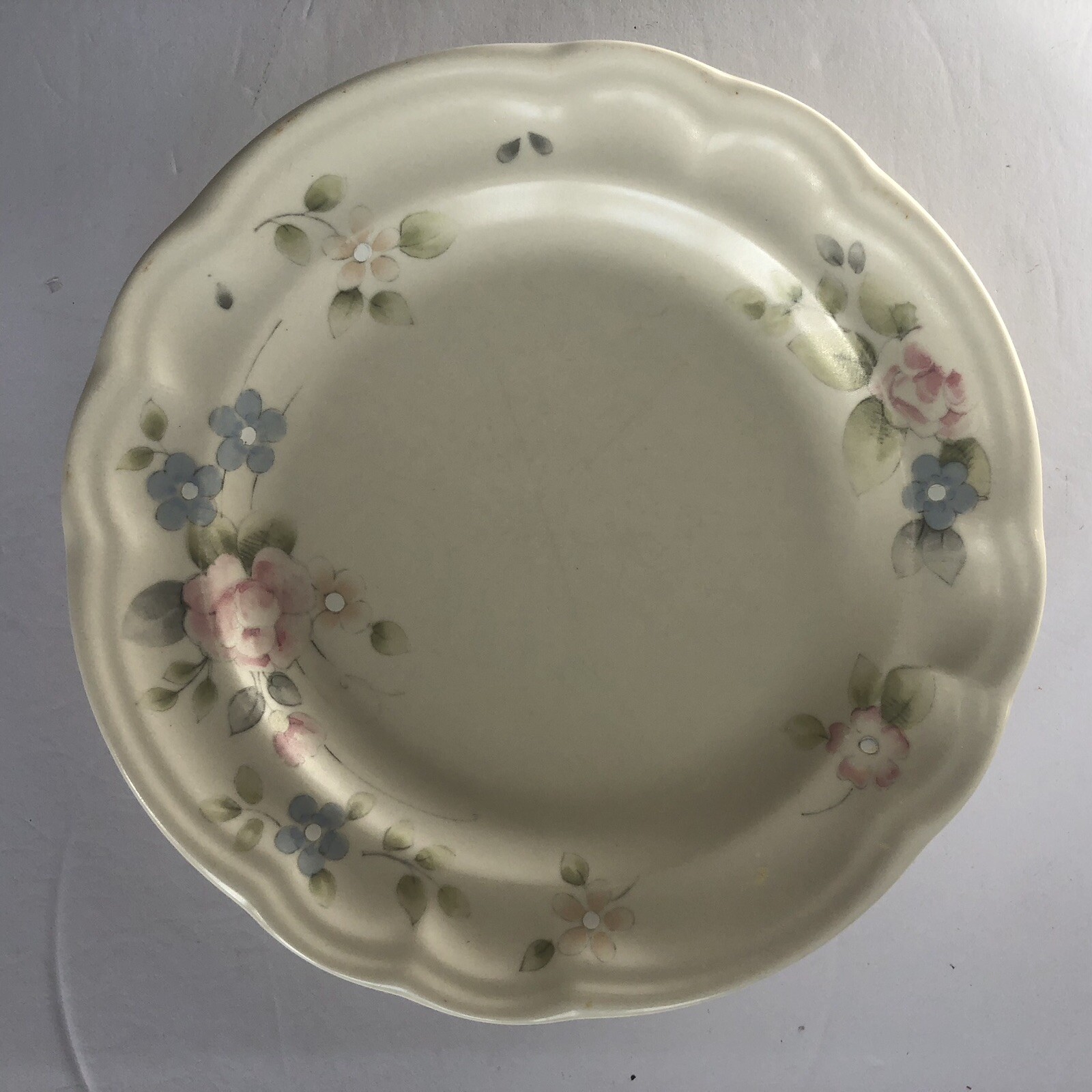 Vintage Pfaltzgraff Tea Rose Salad Plates 7.25″ USA Stoneware Ivory Set of 5