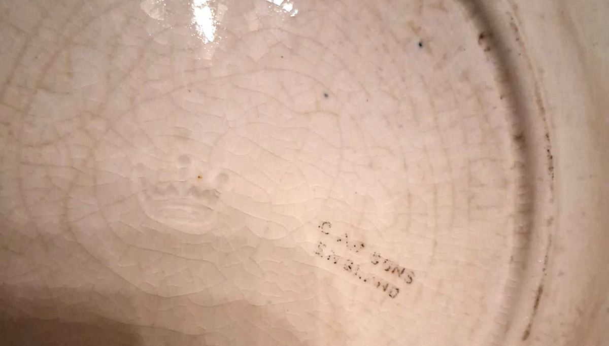 RARE~Antique 1800s Charles Allerton And Sons Child’s ABCs Plate~2 Men on Horses