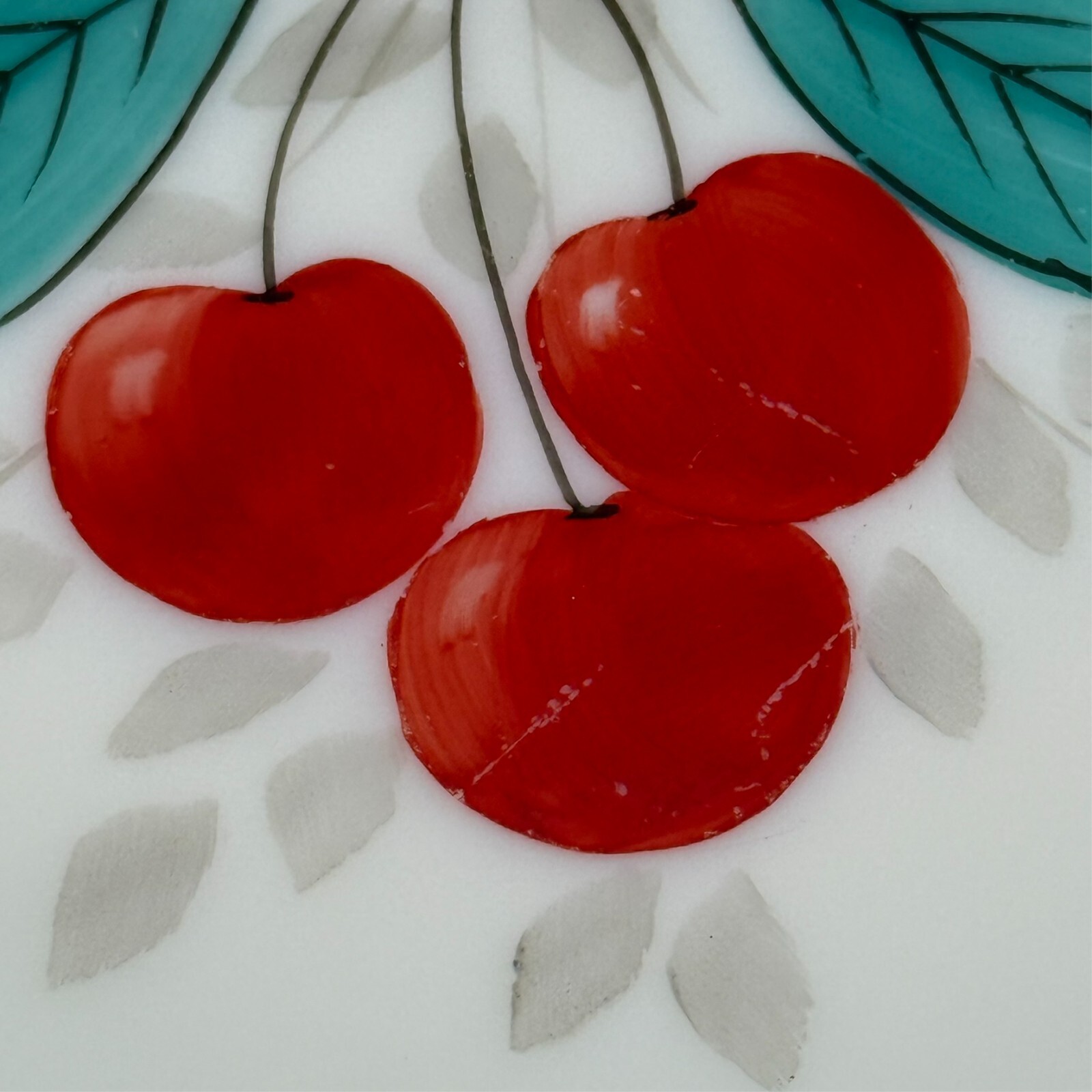 Set of 3 Westmoreland Milk Glass Fruit Plates 7.5″ Beaded Edge Vintage MCM