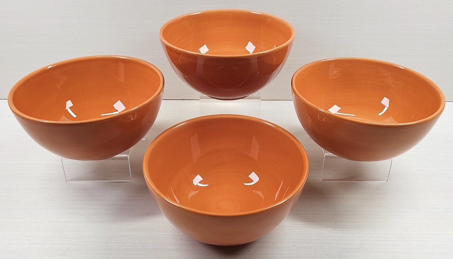 4 Tabletops Unlimited Avellino Pumpkin Soup Cereal Bowls Set Gallery Serving Lot