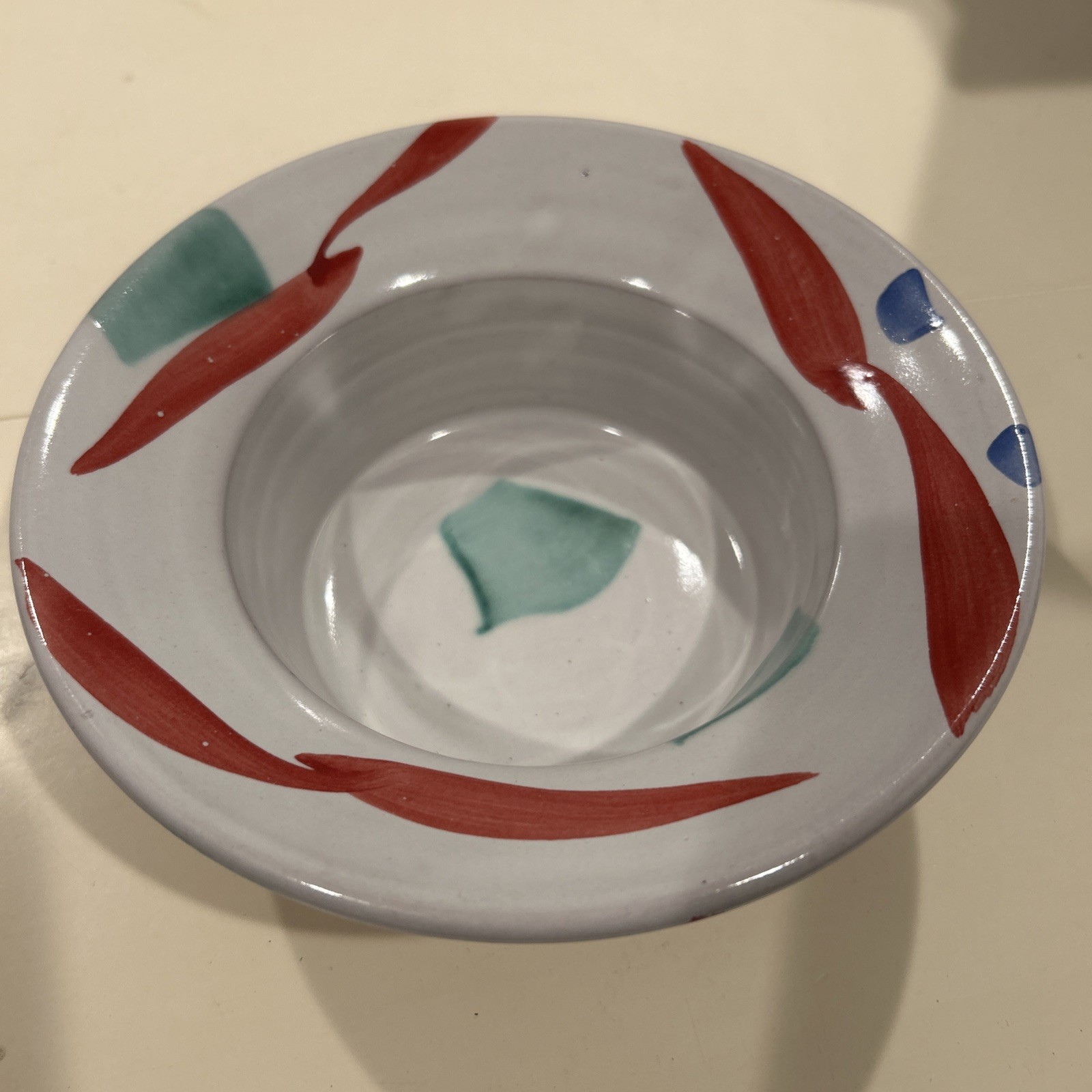 North Carolina Stanley Mace Andersen Pottery 7-1/4″ Flared Soup Bowl, Signed #3