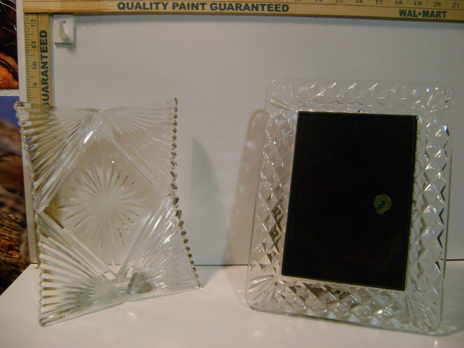 LOT OF 2 PICTURE FRAMES (DIAMOND SHAPE and WATERFORD CRYSTAL)