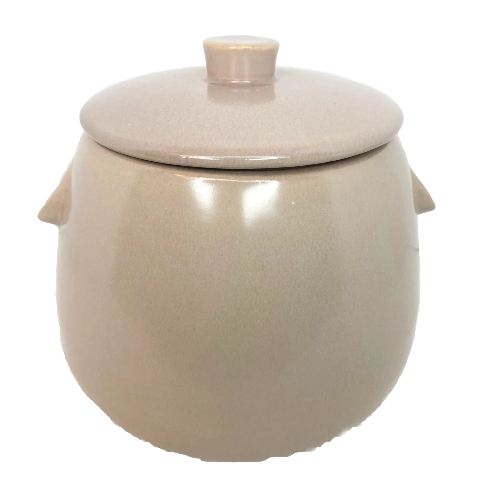 Vintage La Solana Pottery Pink Bean Pot Cookie Jar Lid MCM Solana Ware