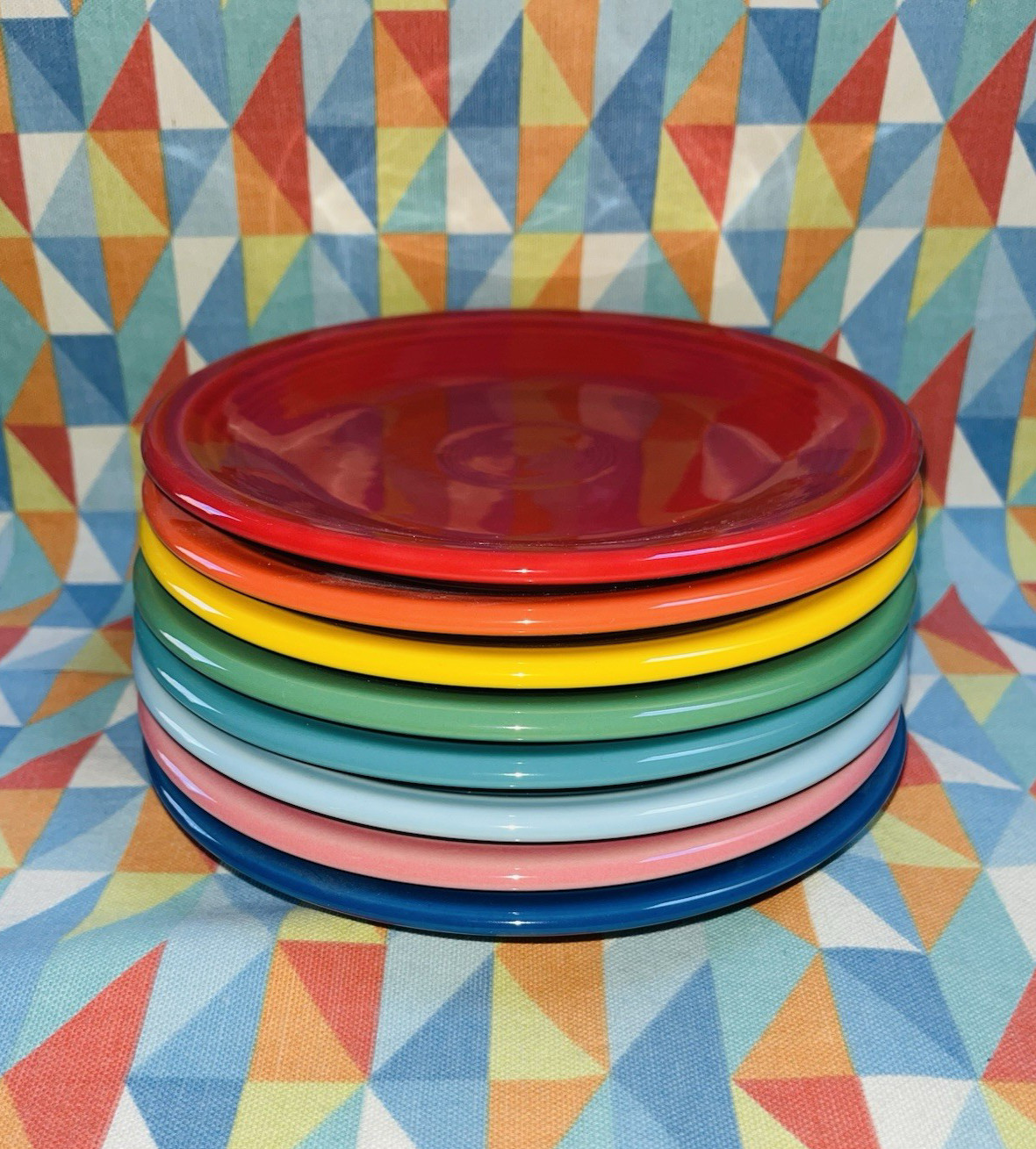 NEW FIESTA set 8 SALAD APPETIZER PLATES RAINBOW MIX 7.25″ FIESTAWARE FREE SHIP
