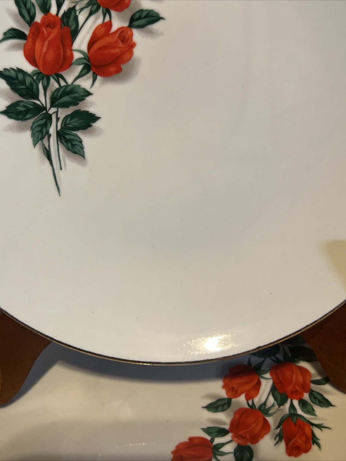 Salem-American Ironstone-Red Roses-5 1/2” Bread Plates-Set Of 4